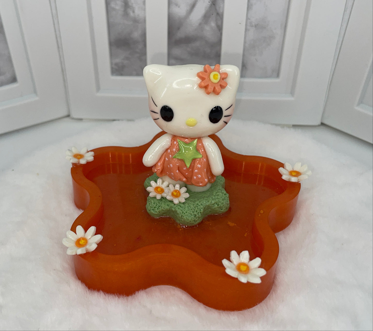 Amber Kitty Trinket Dish