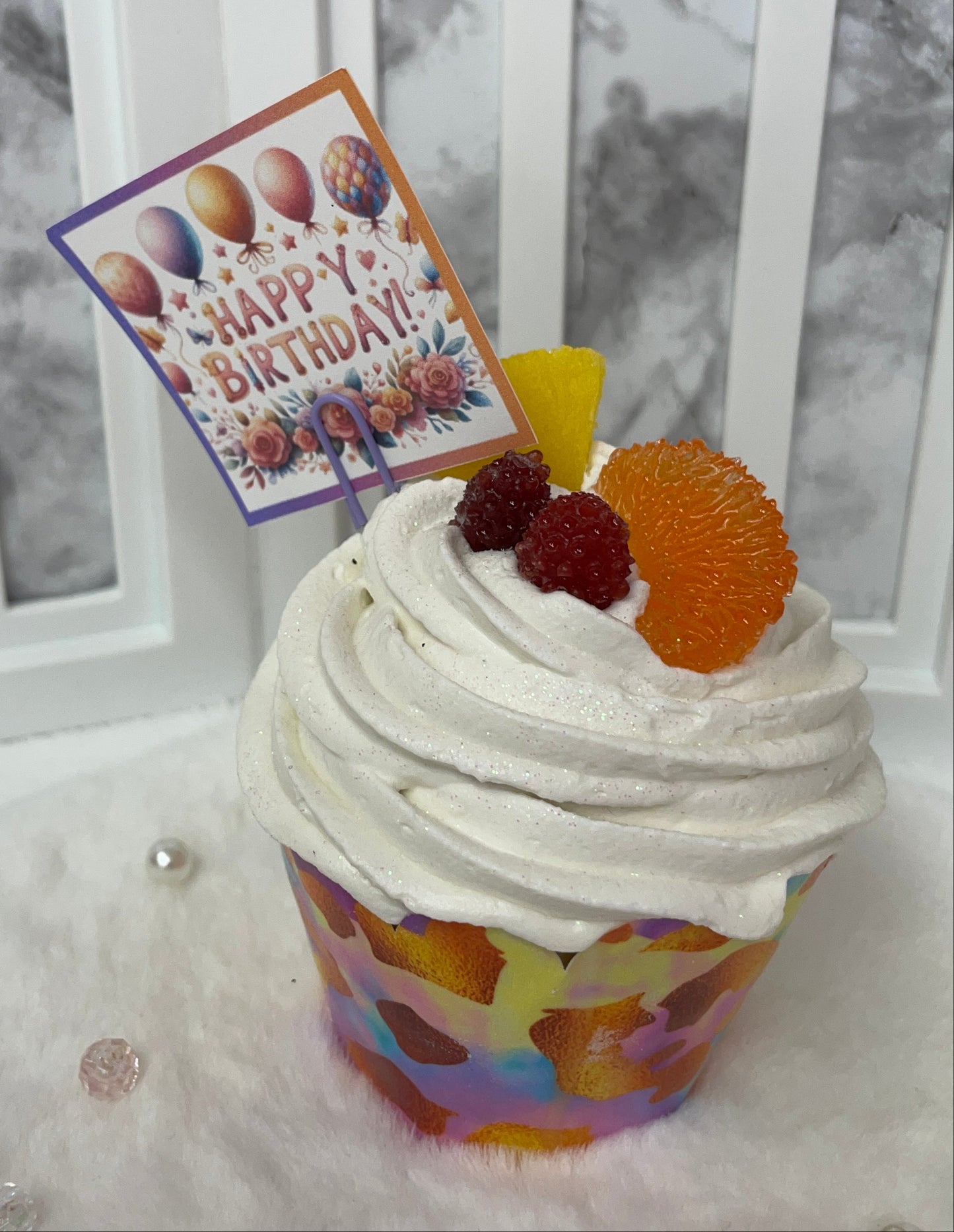 Faux Fruity Cupcake