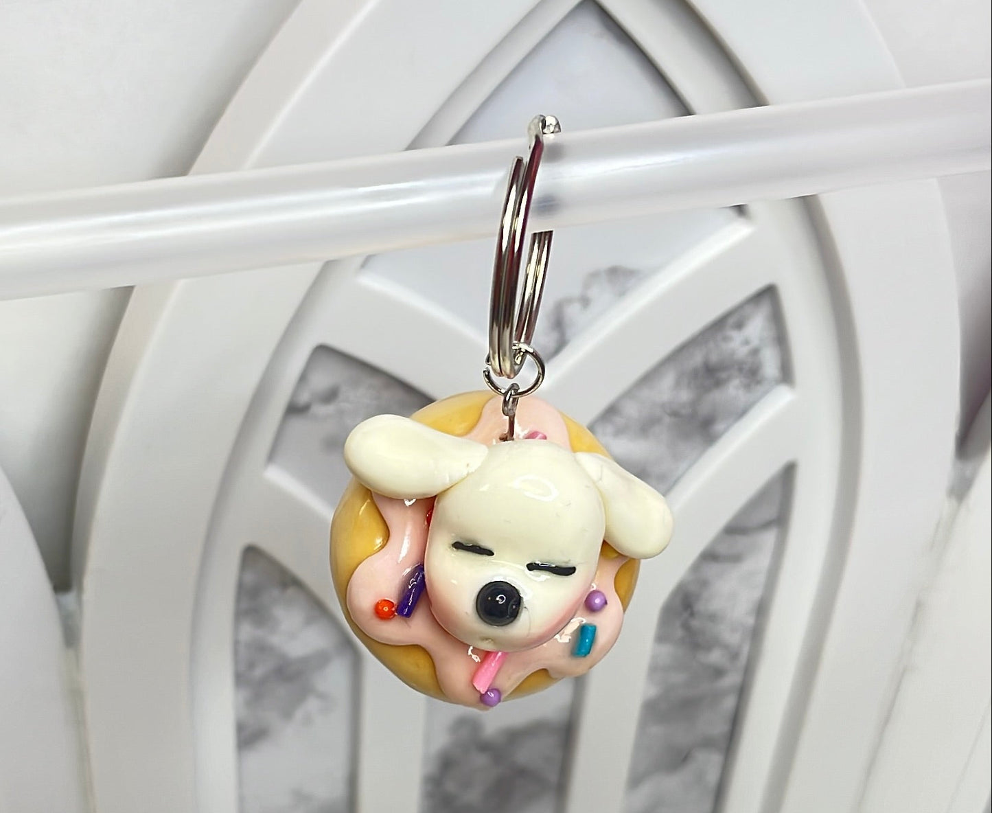 Mokie Loves Donuts Keychain