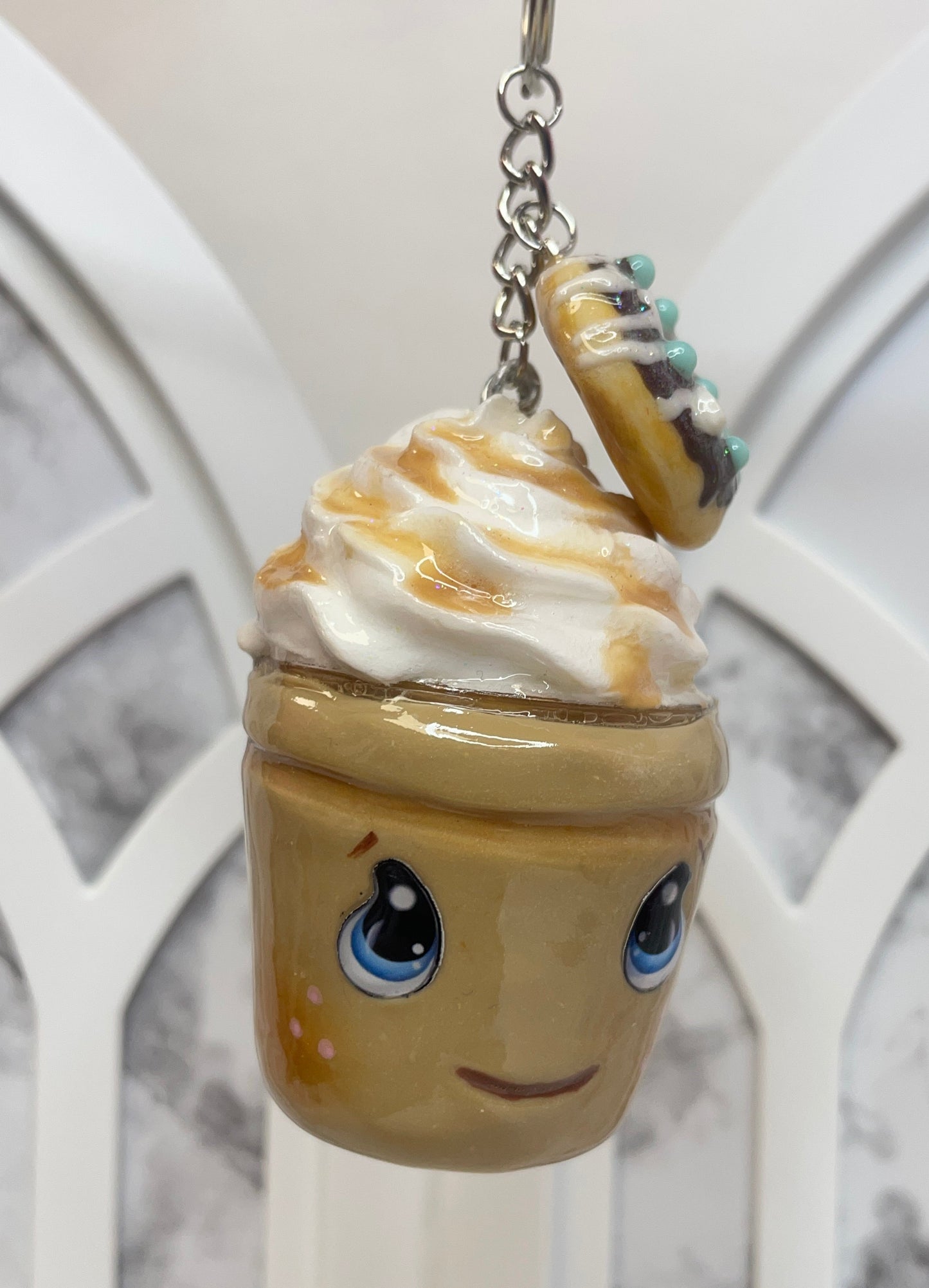 Caramel Kawaii Coffee Keychain
