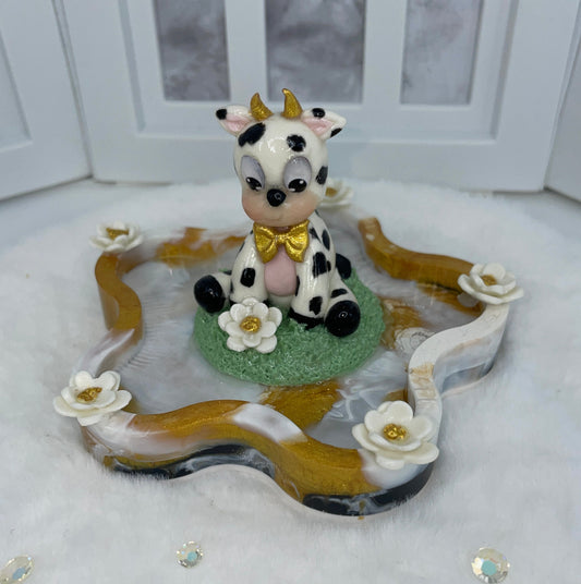 Cute Gold and White Trinket Dish