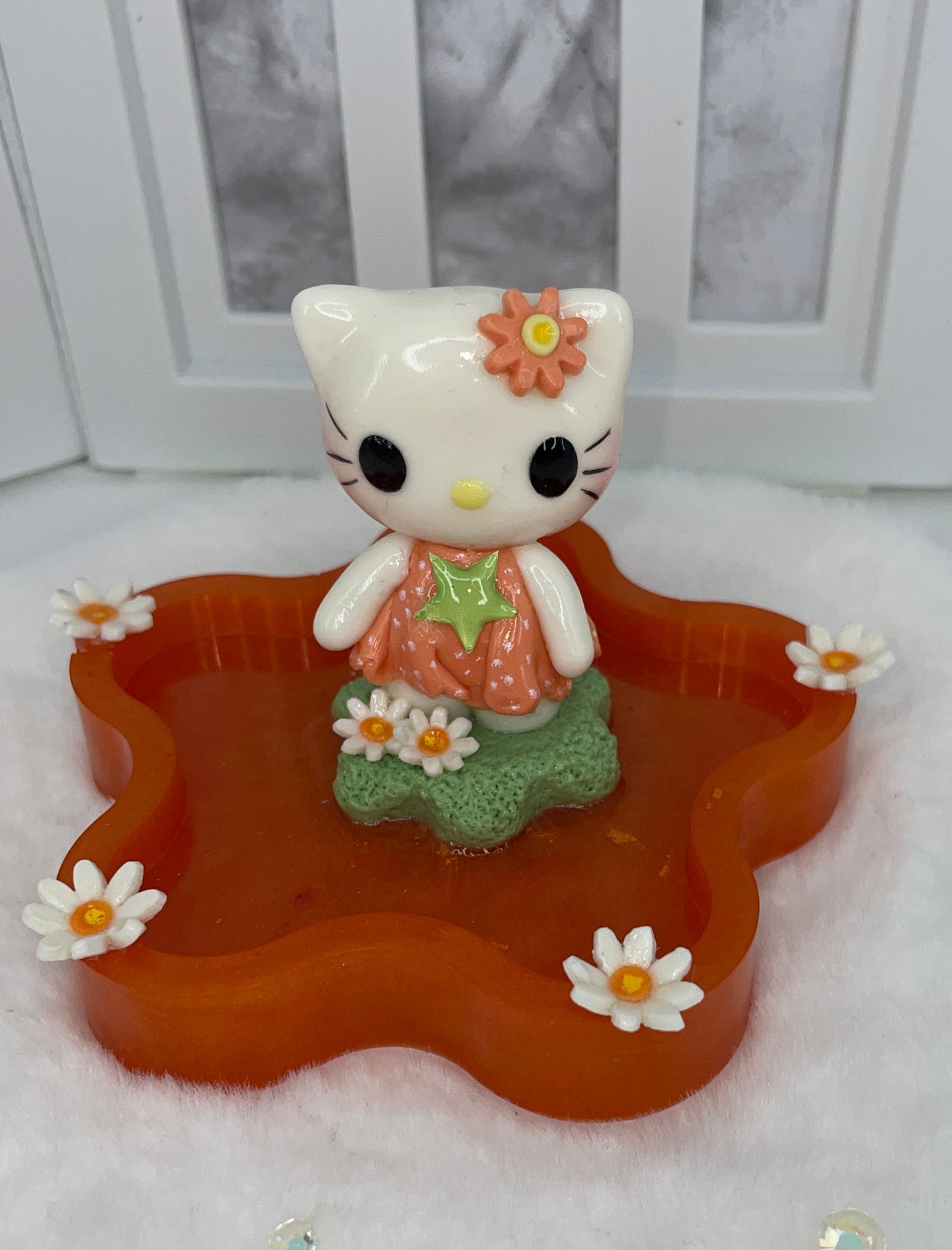 Amber Kitty Trinket Dish