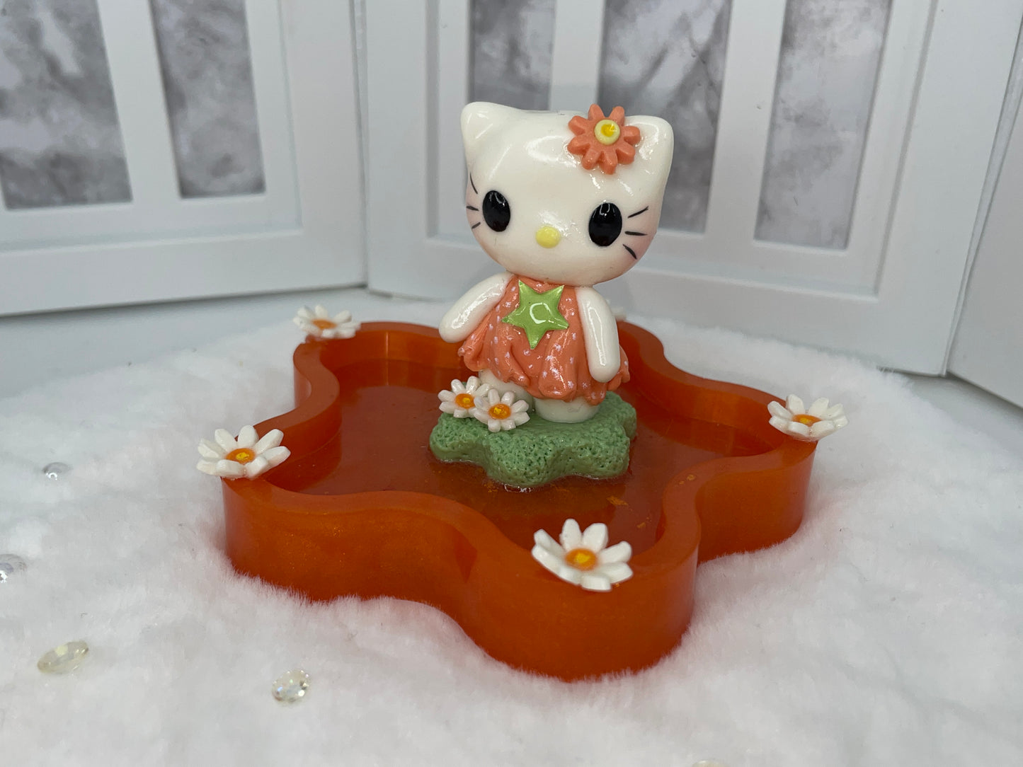 Amber Kitty Trinket Dish