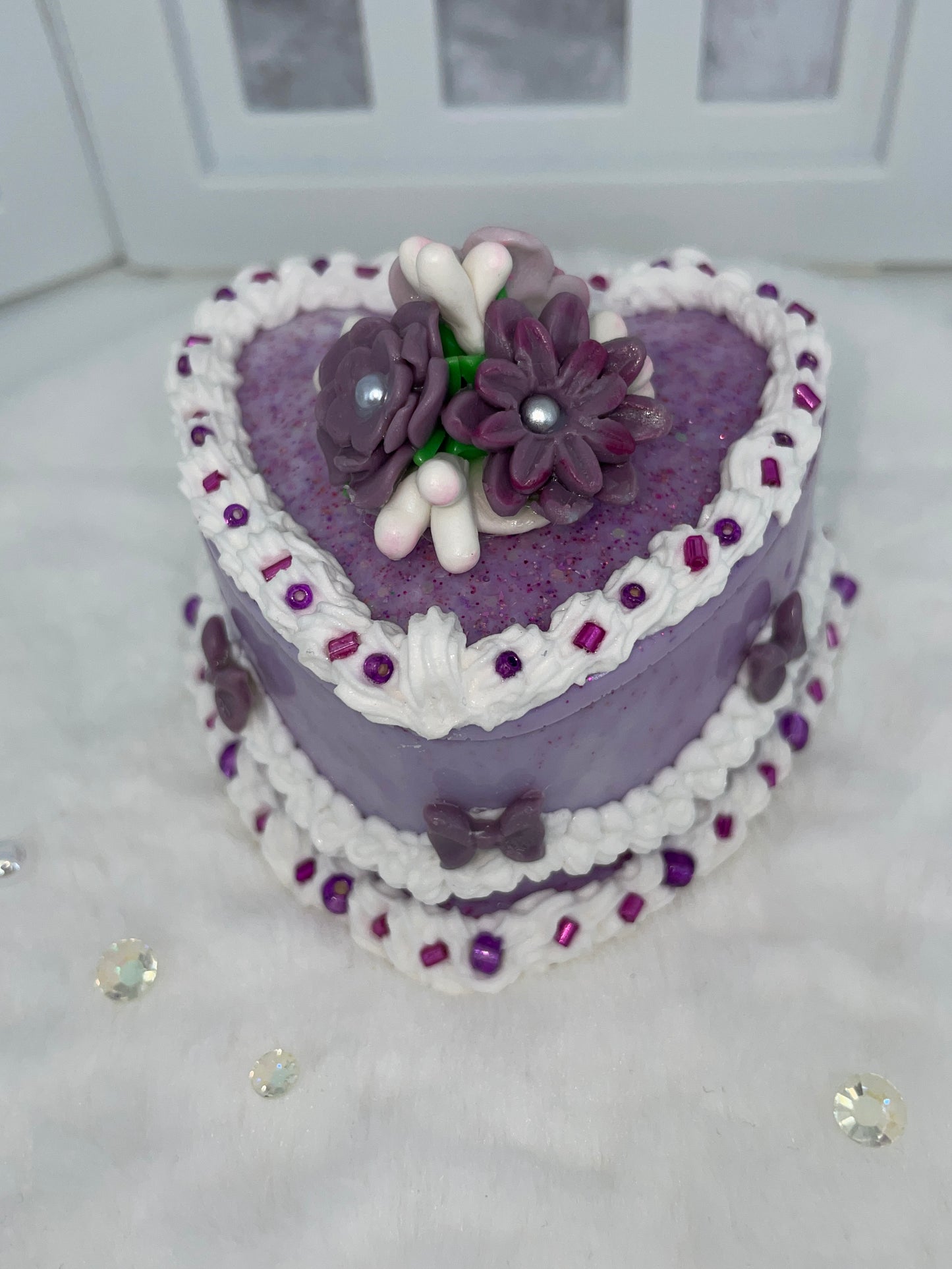 Purple Floral Cake Box