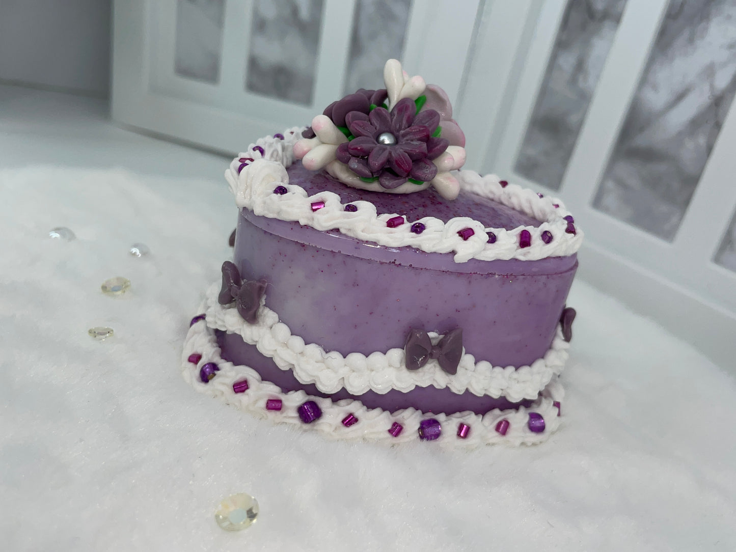 Purple Floral Cake Box