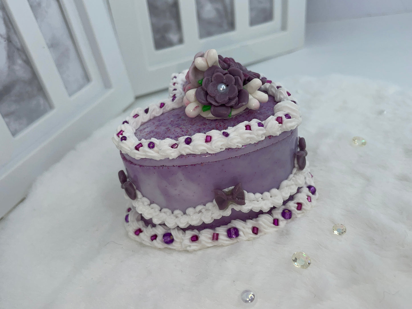 Purple Floral Cake Box