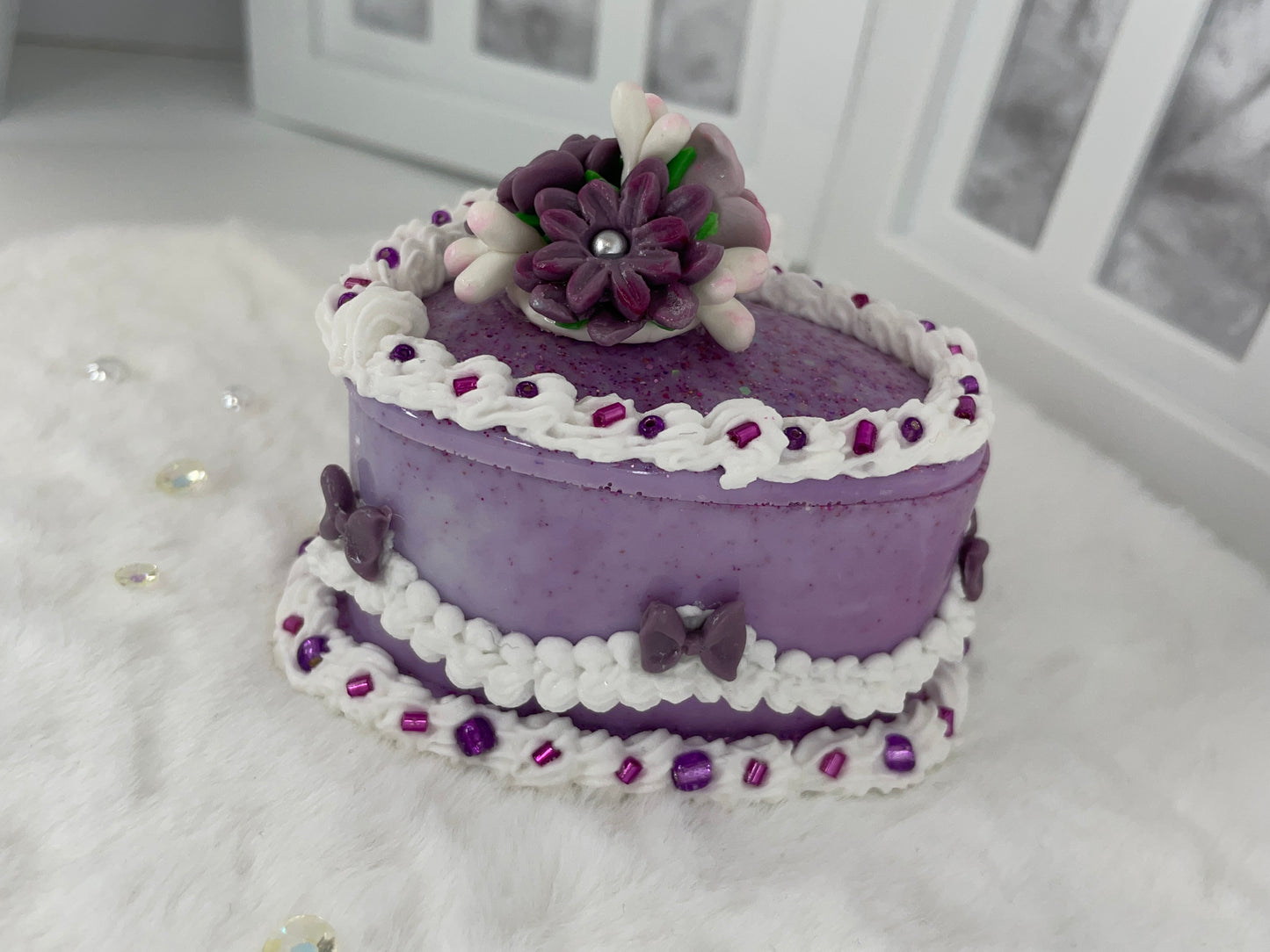 Purple Floral Cake Box