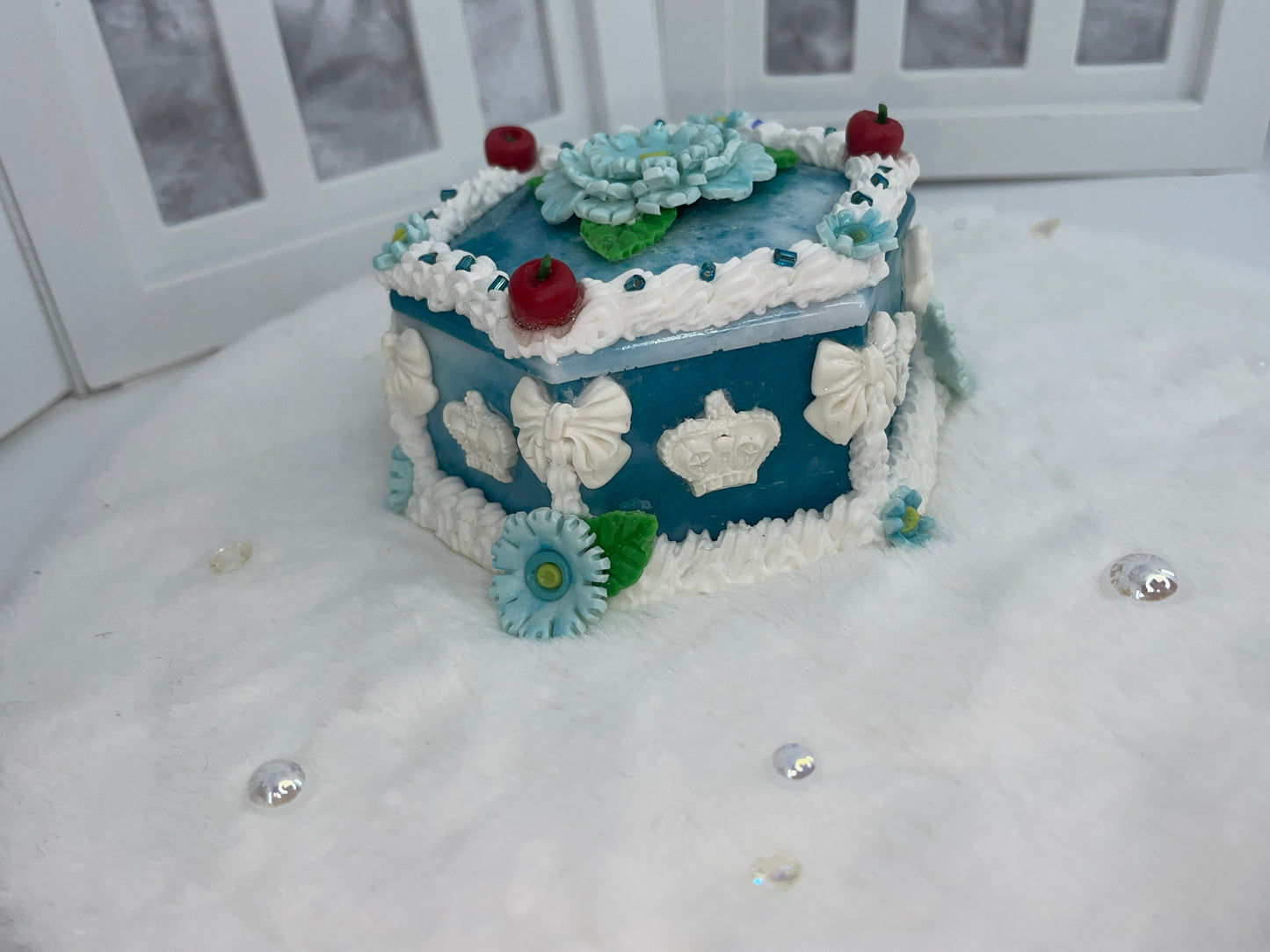 Teal Floral Cake Box