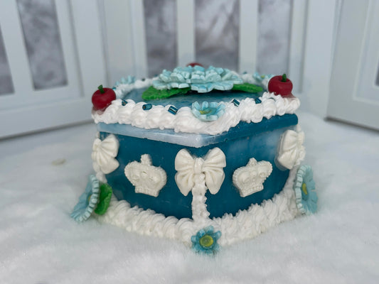 Teal Floral Cake Box