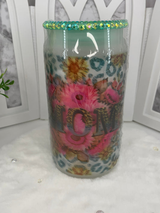 Floral Glass Cup