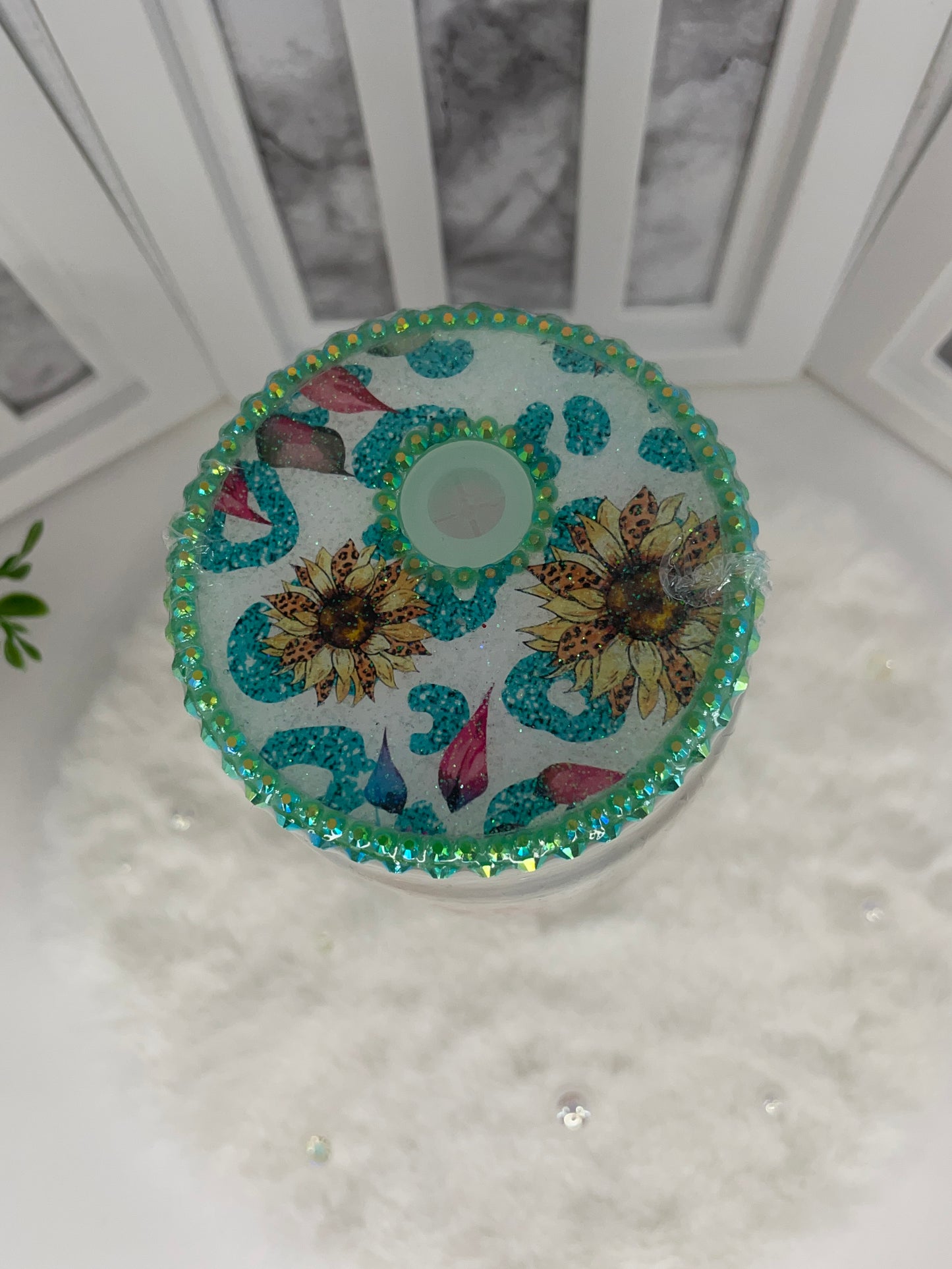 Floral Glass Cup