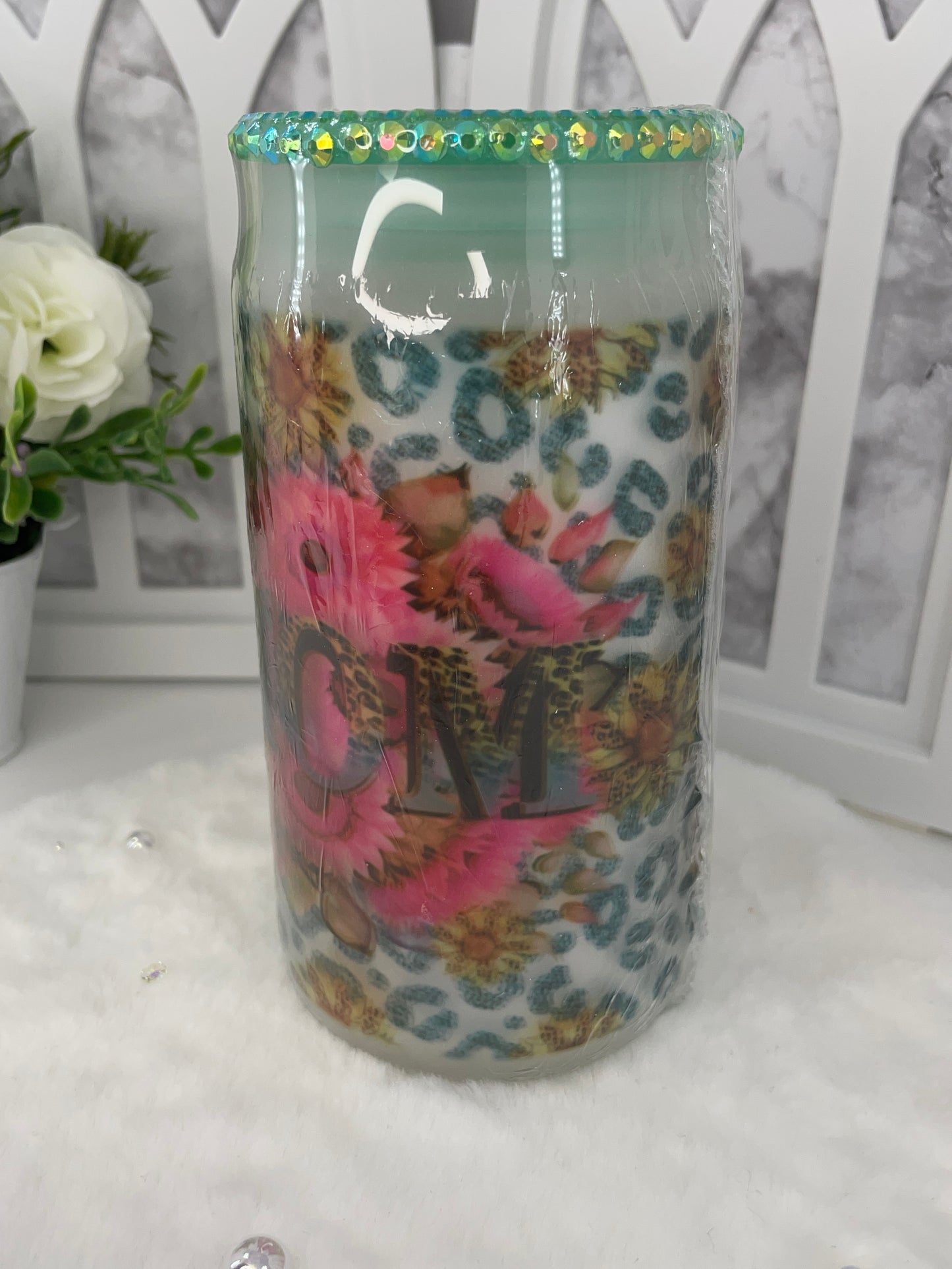 Floral Glass Cup