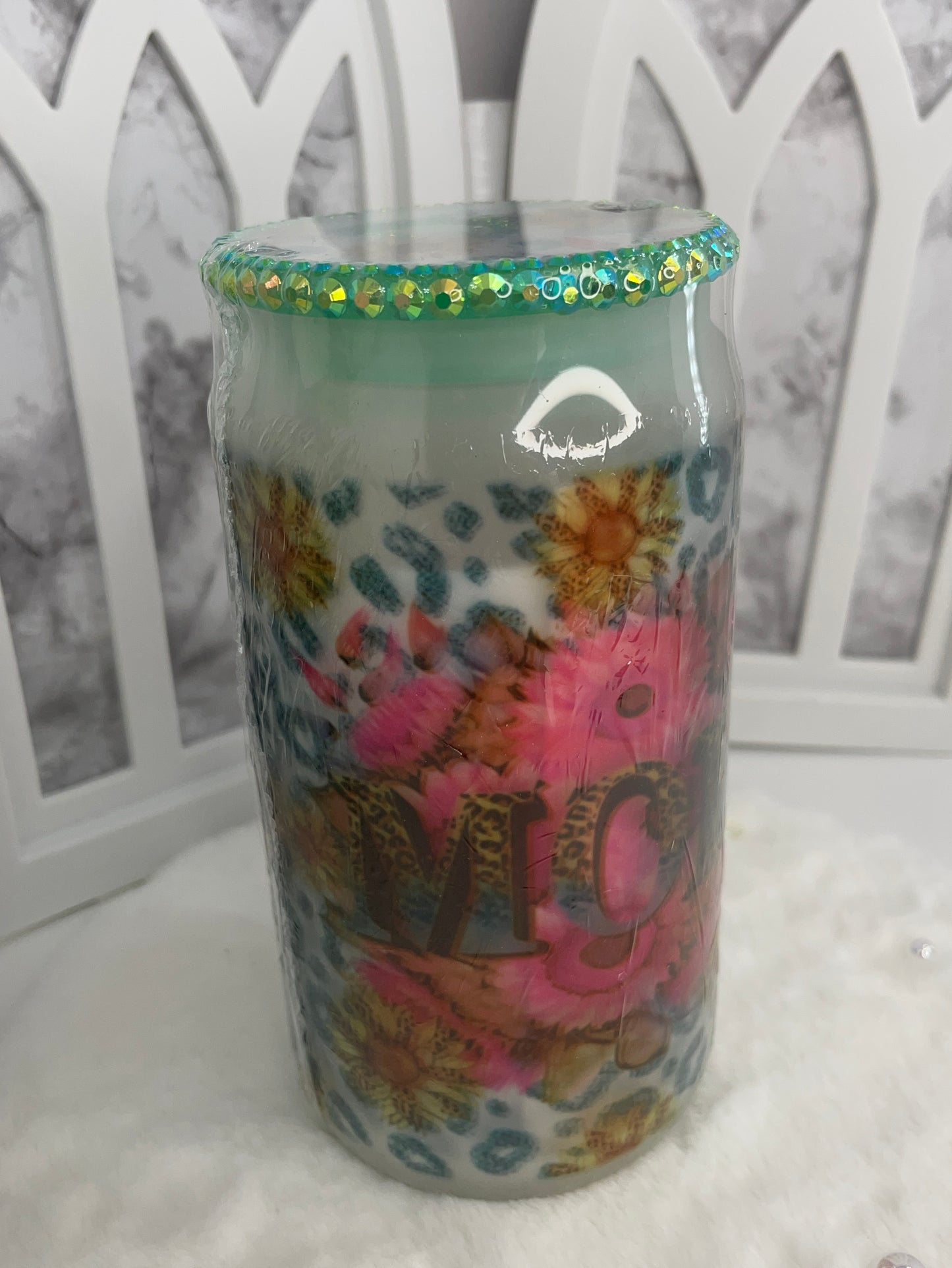 Floral Glass Cup