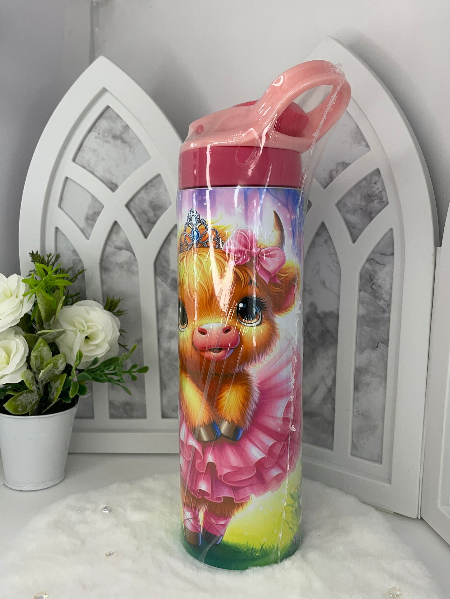 Ballerina Highland Cow Kids Tumbler
