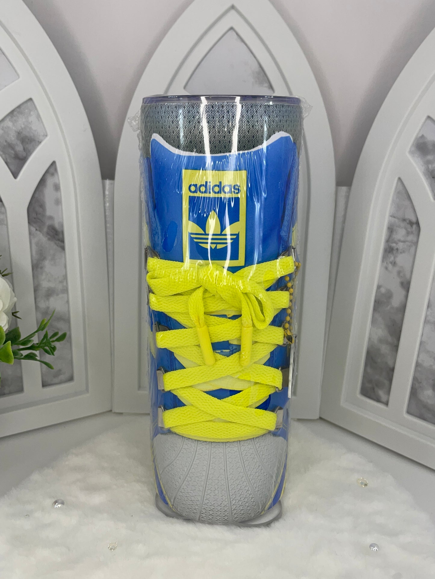 Blue and Yellow Sneaker Tumbler