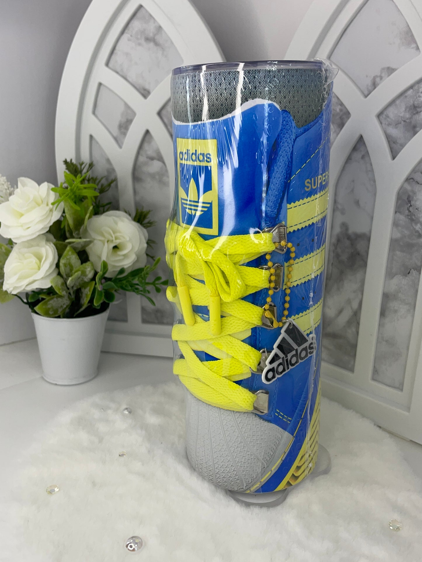 Blue and Yellow Sneaker Tumbler