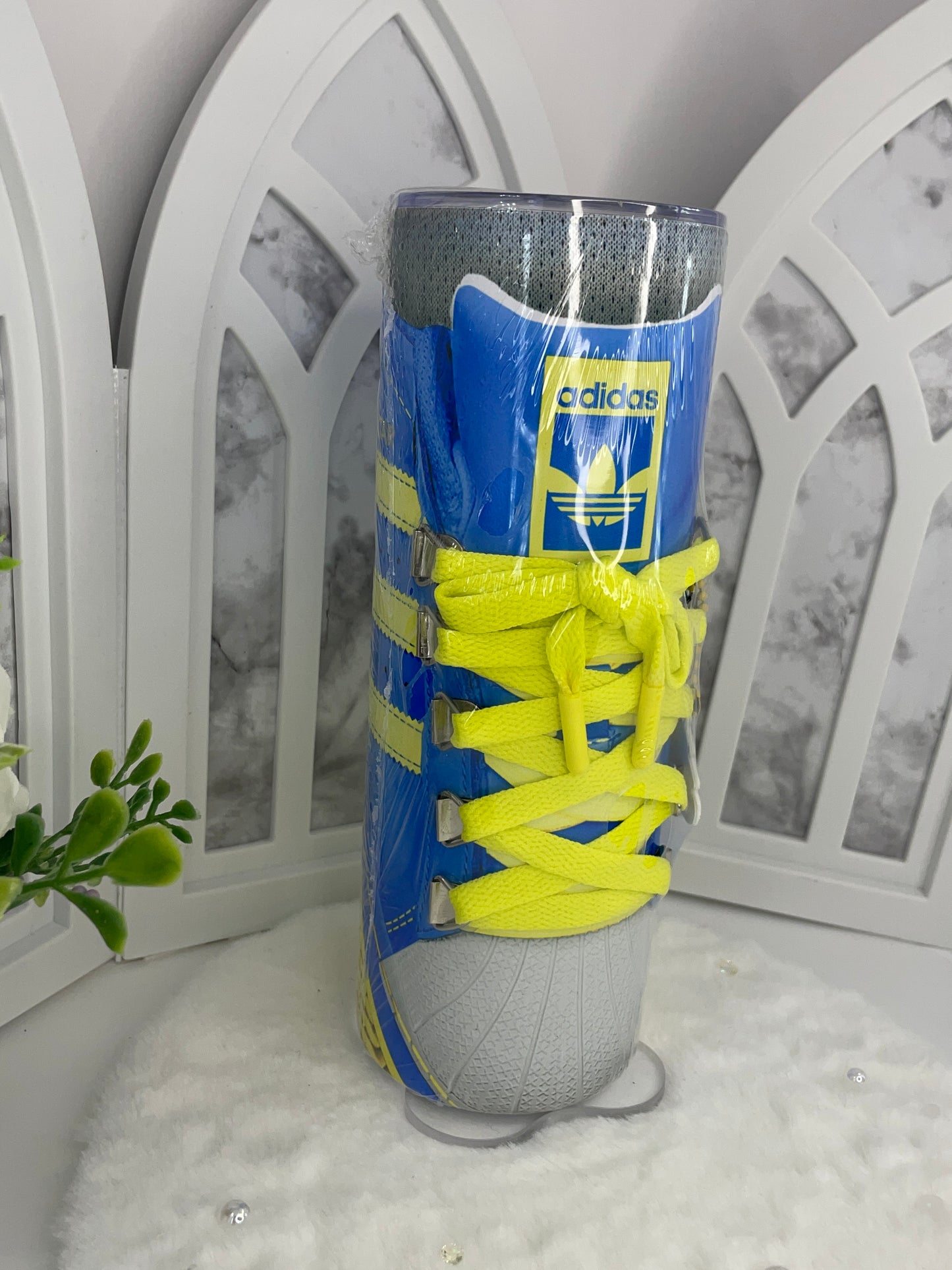 Blue and Yellow Sneaker Tumbler