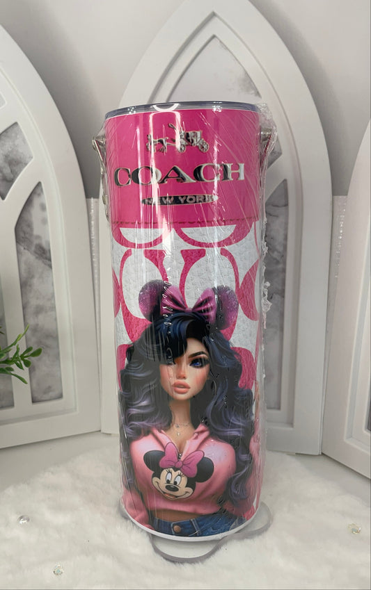 Pink Purse Tumbler with Chain Strap