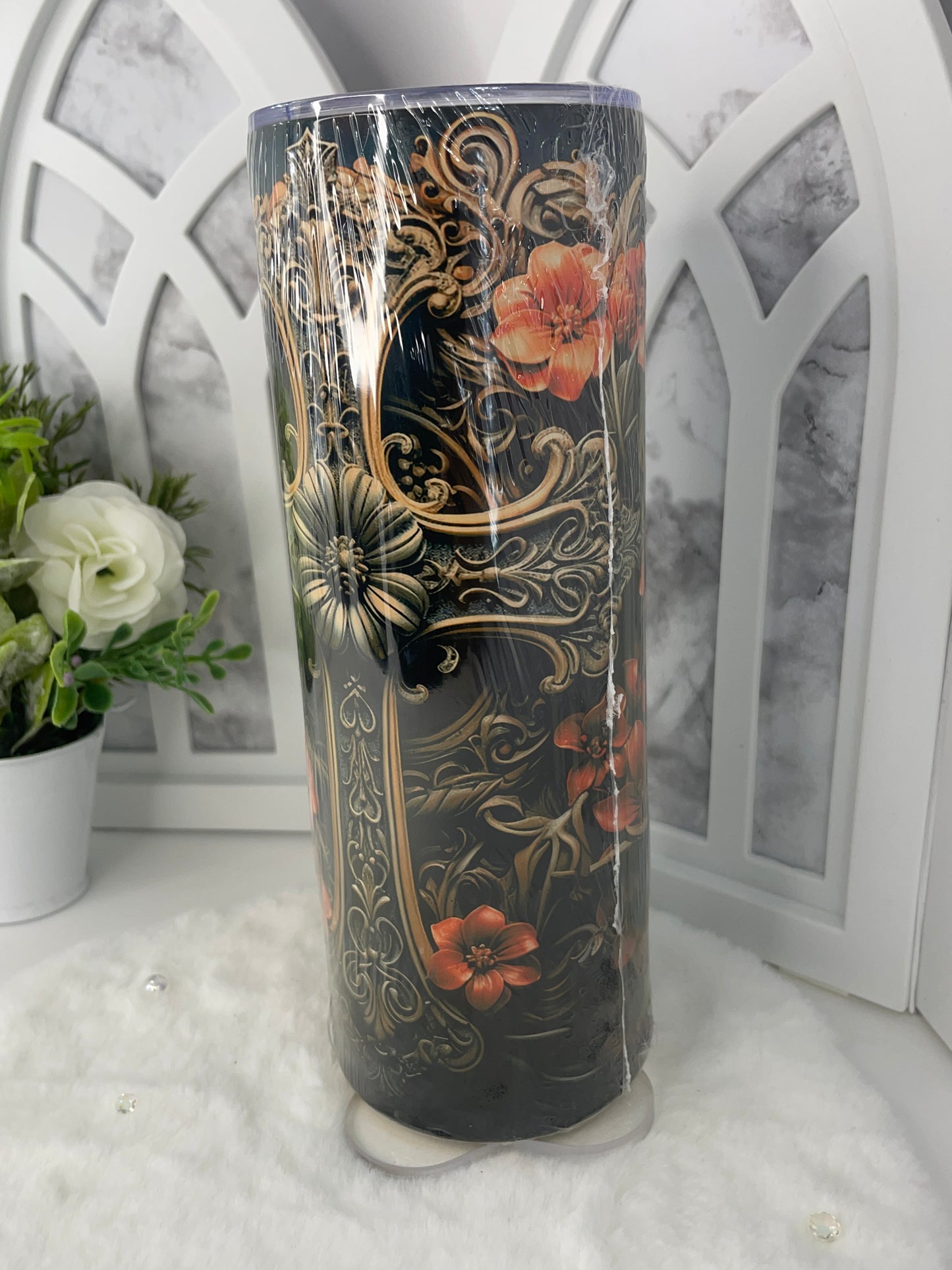 Gold Cross Sublimated Tumbler