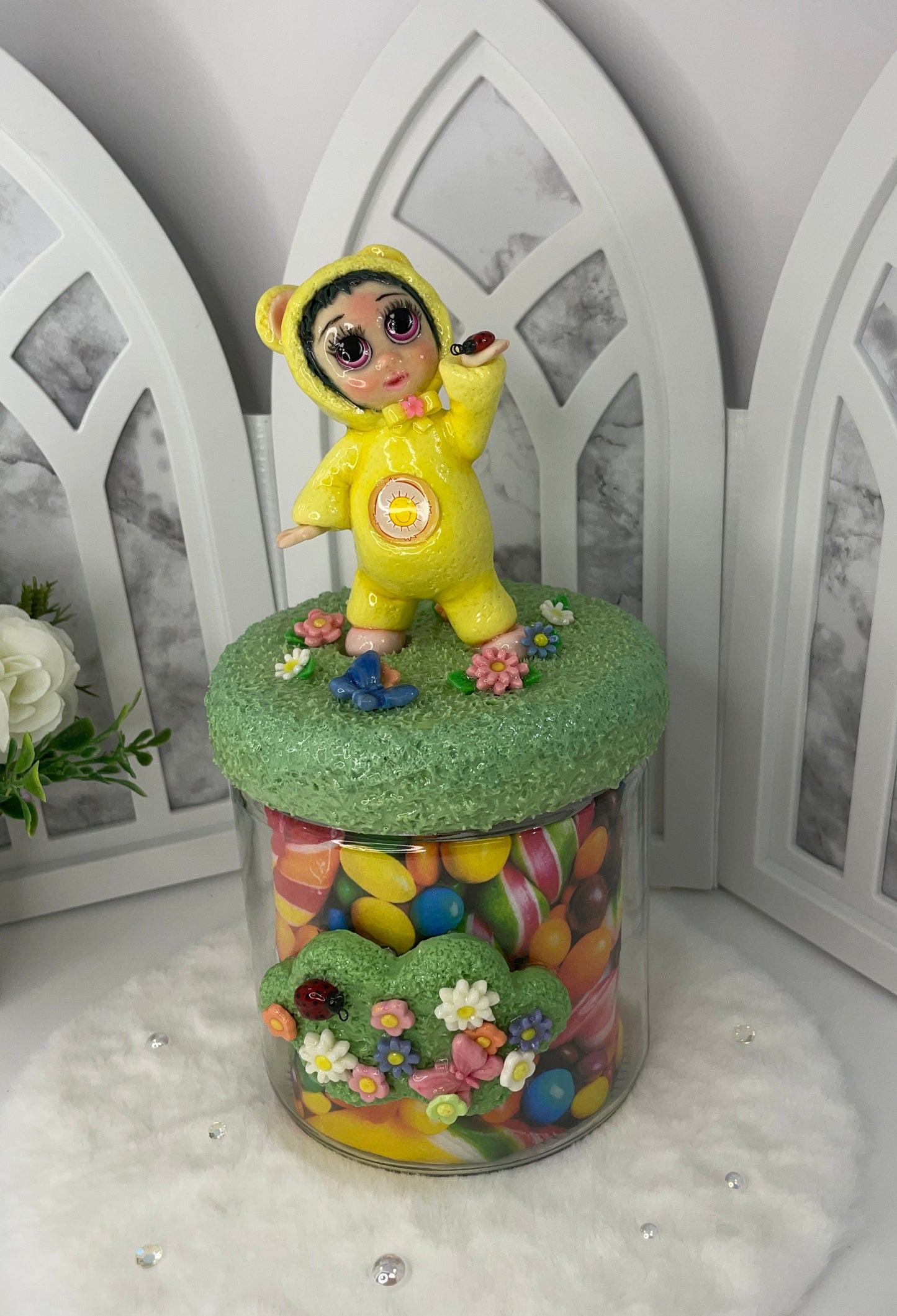 Yellow Teddy Storage Jar
