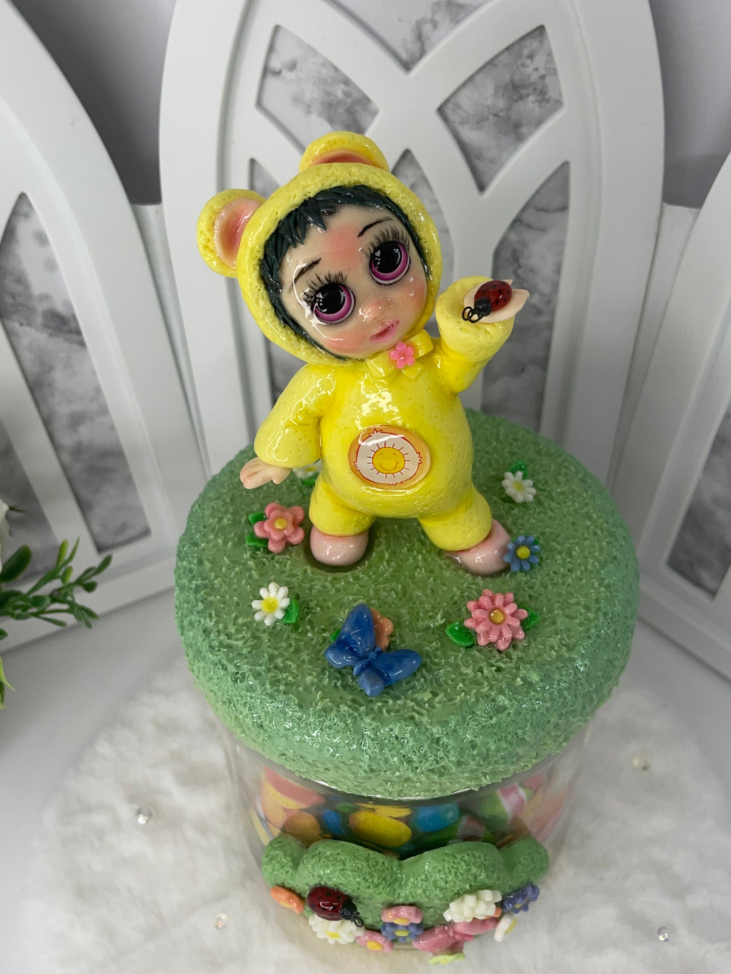 Yellow Teddy Storage Jar