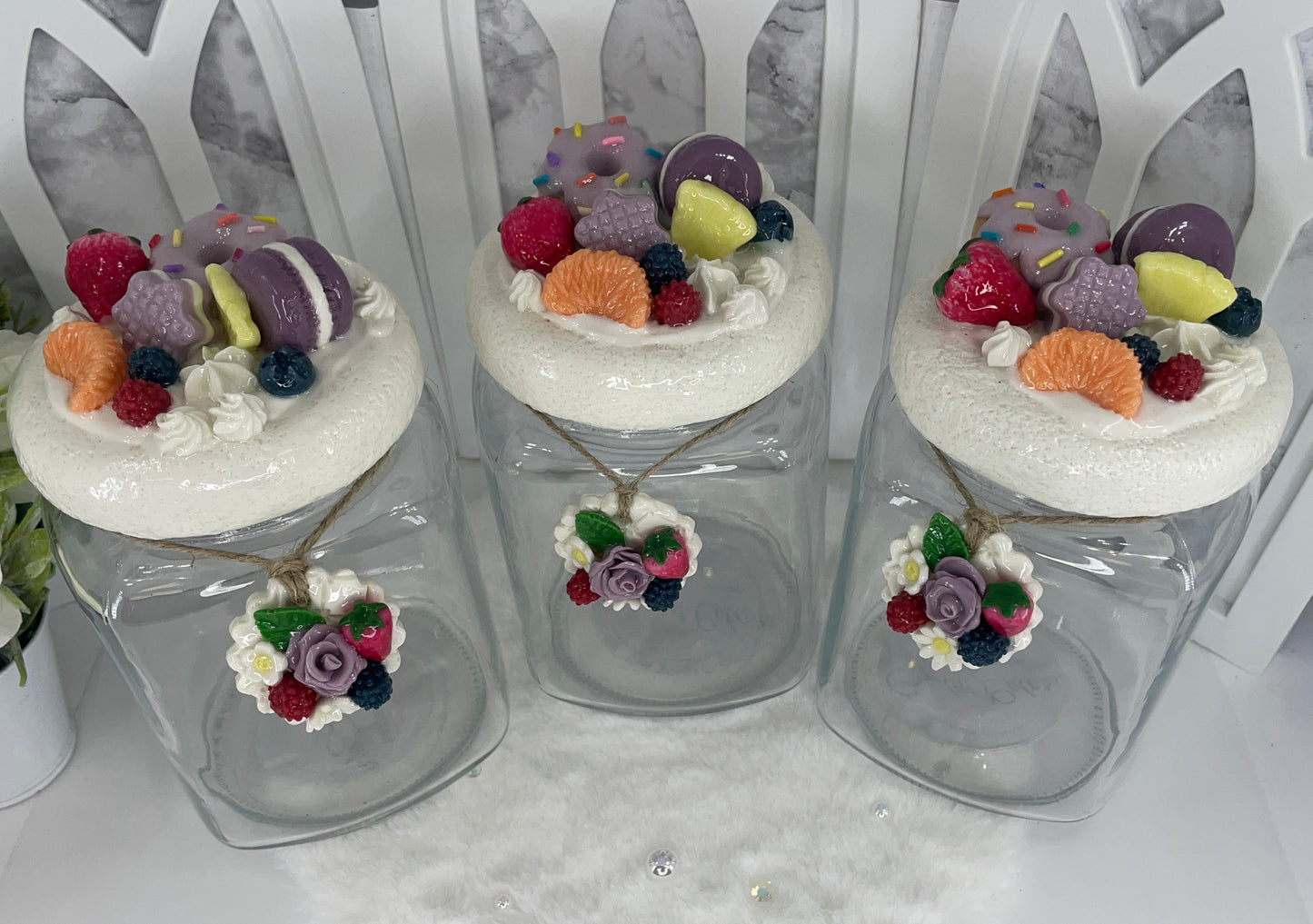 Three Piece Storage Jars with Cold Porcelain Lids