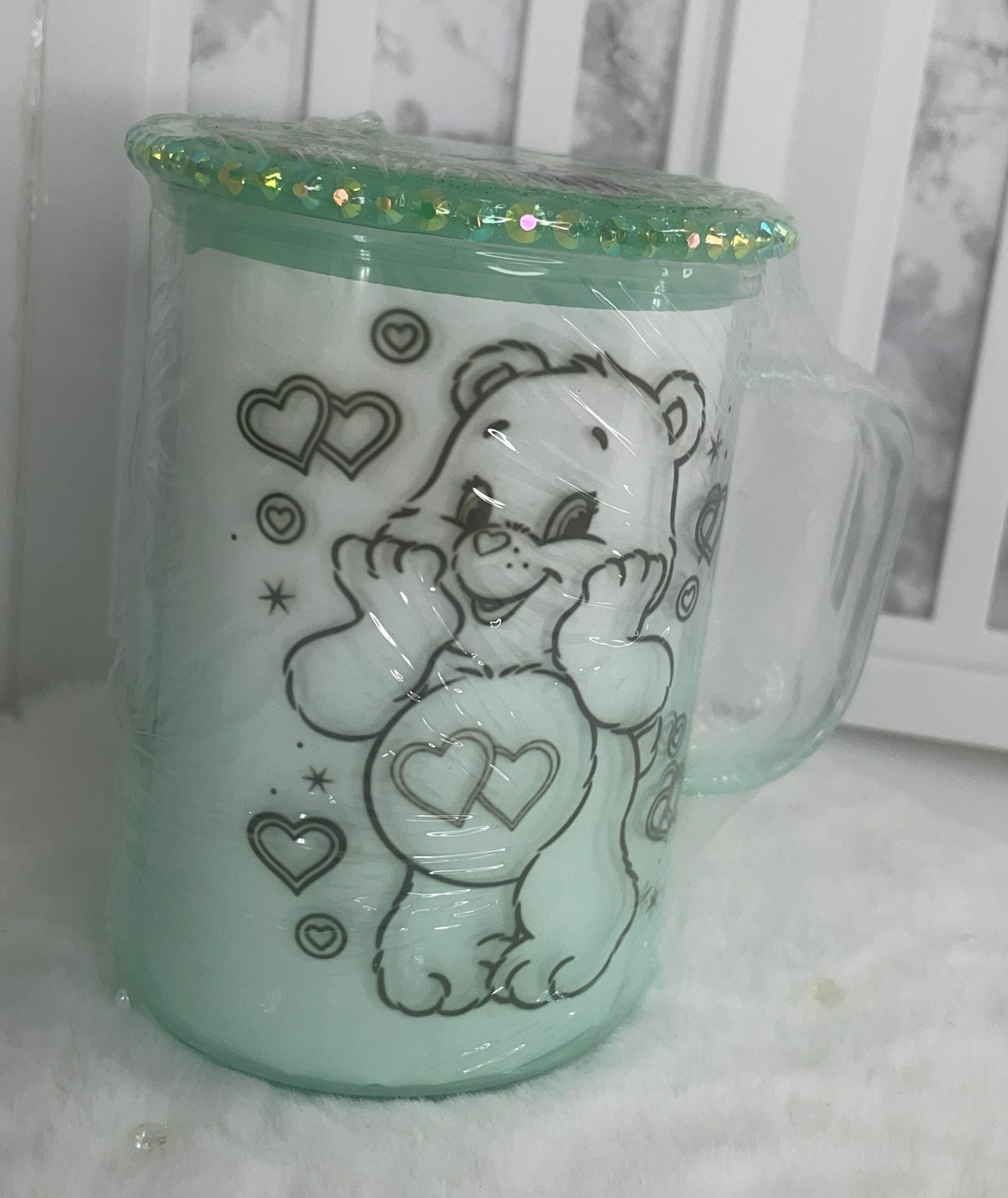 Tenderheart Bear Mug with Decorated lid