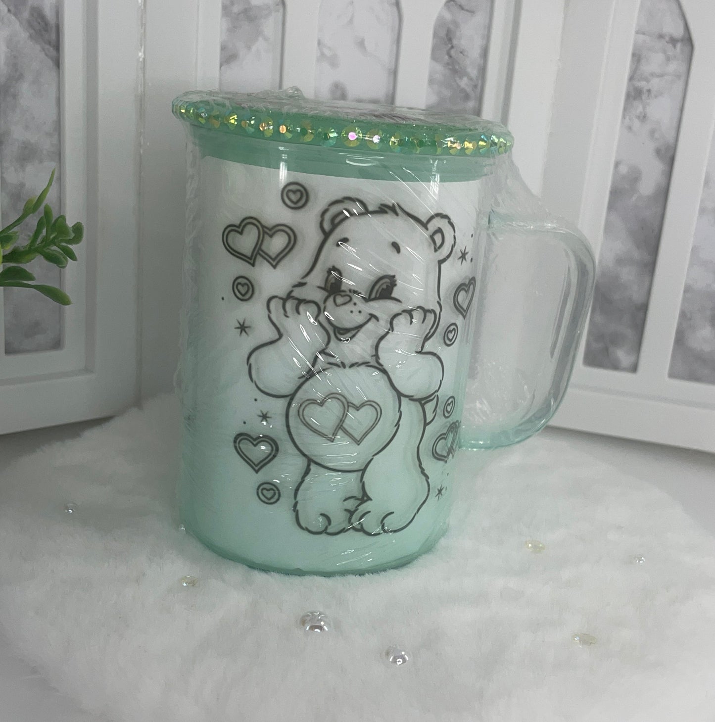 Tenderheart Bear Mug with Decorated lid