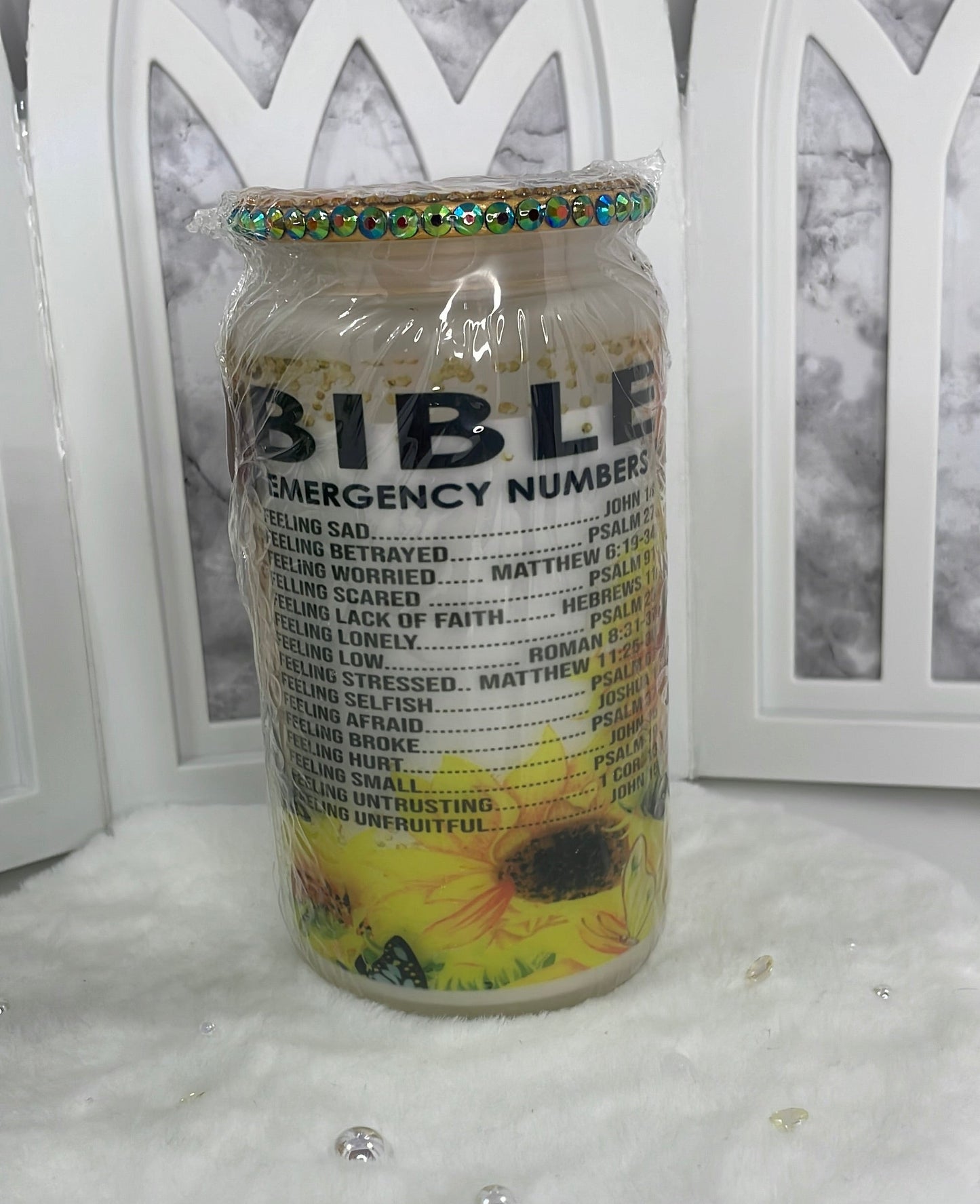 Elegant Leopard Print Faith Glass Cup