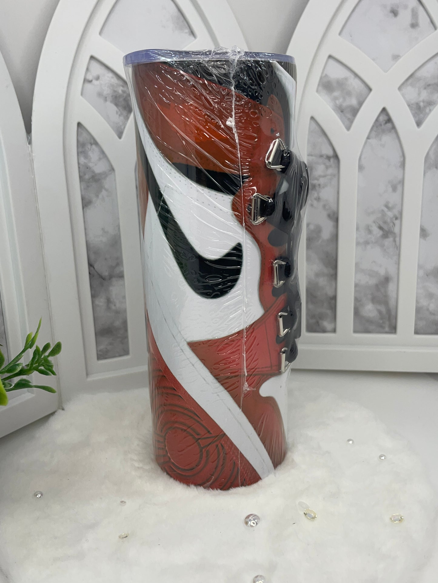 Red and Black Sneaker Tumbler