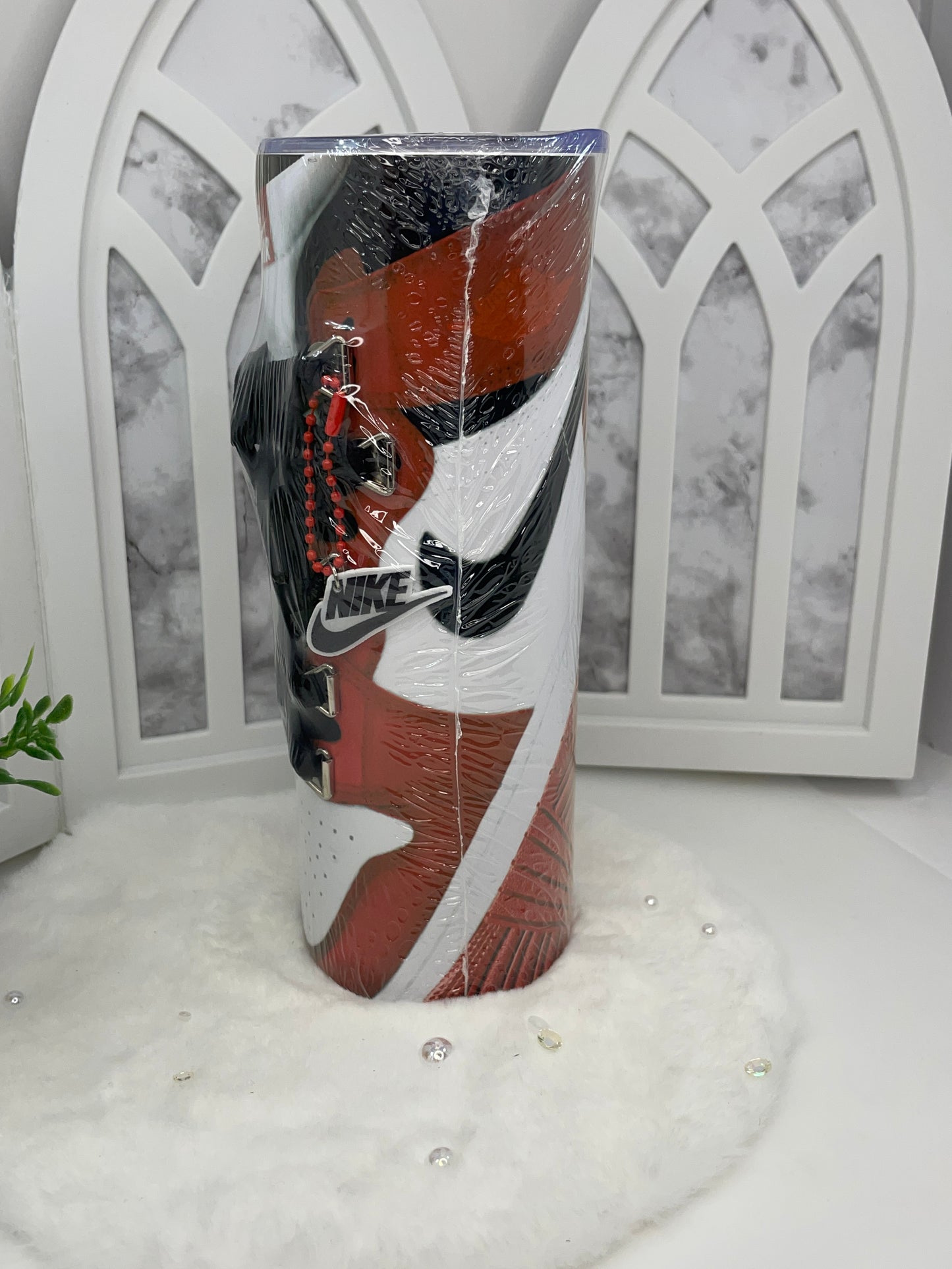 Red and Black Sneaker Tumbler