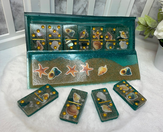 Teal Color Sea Themed dominoes