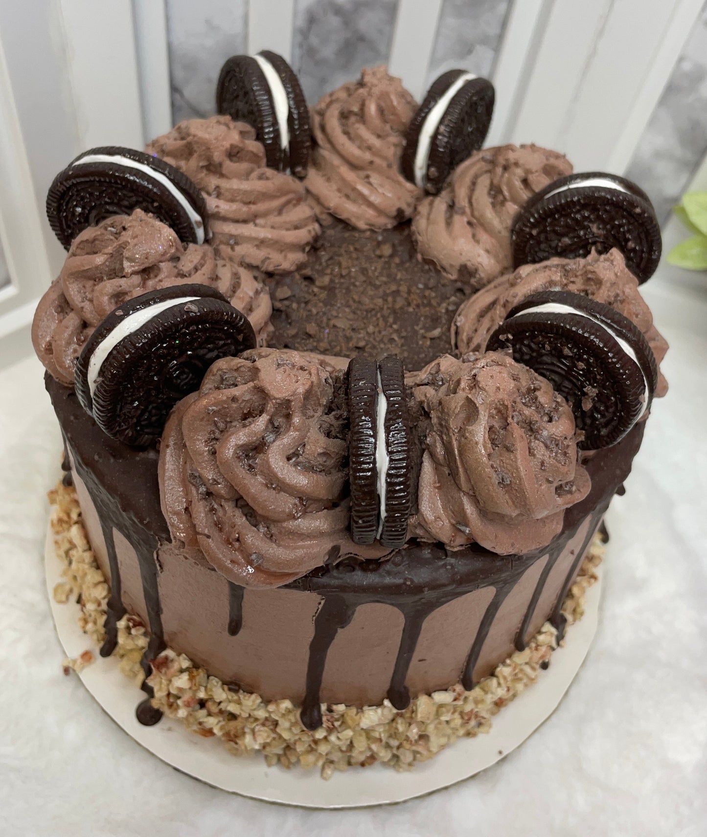 Oreo Cake drizzled with chocolate ganache