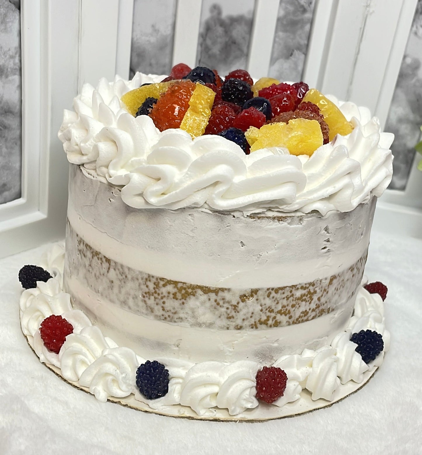 Mixed Fruit Fake Bake Fresh Cream Cake