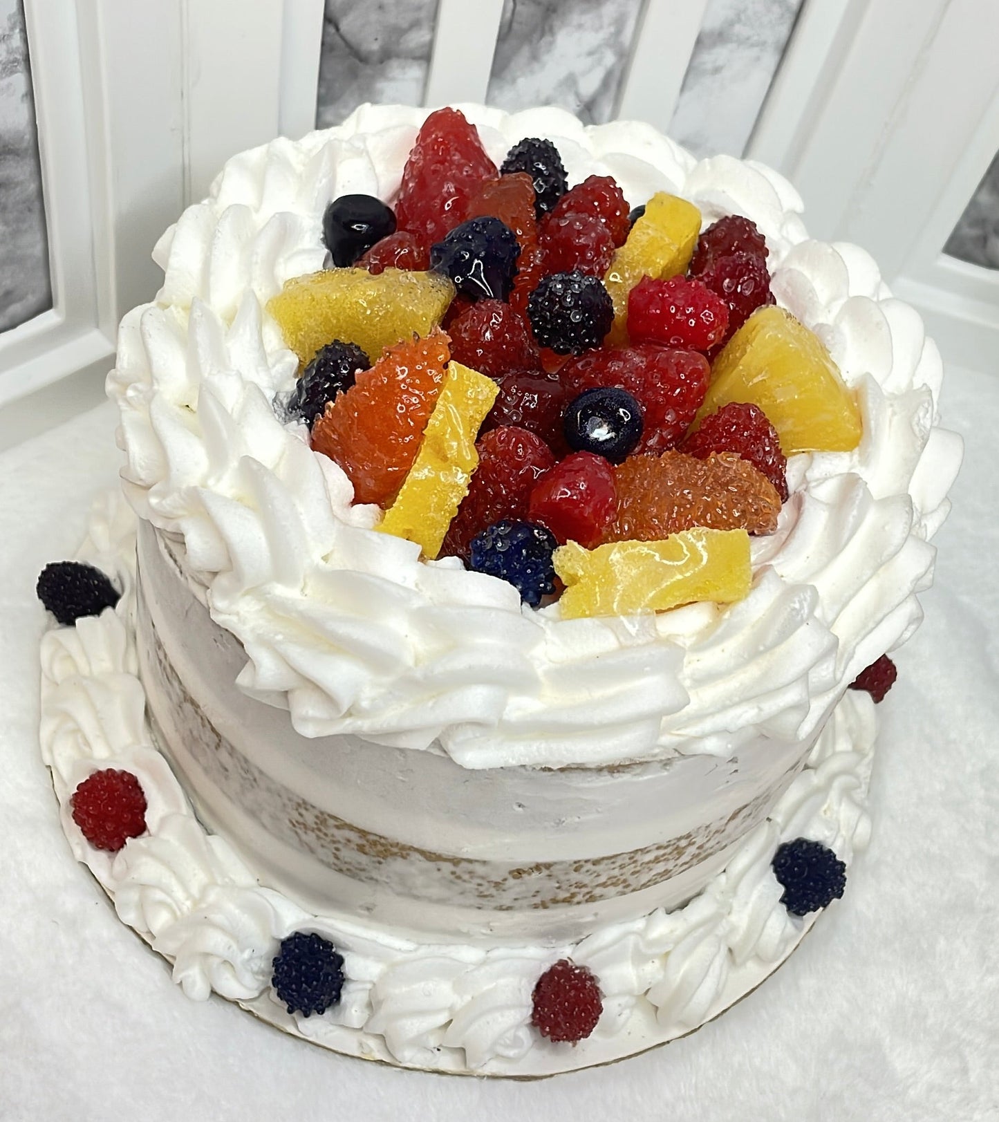 Mixed Fruit Fake Bake Fresh Cream Cake