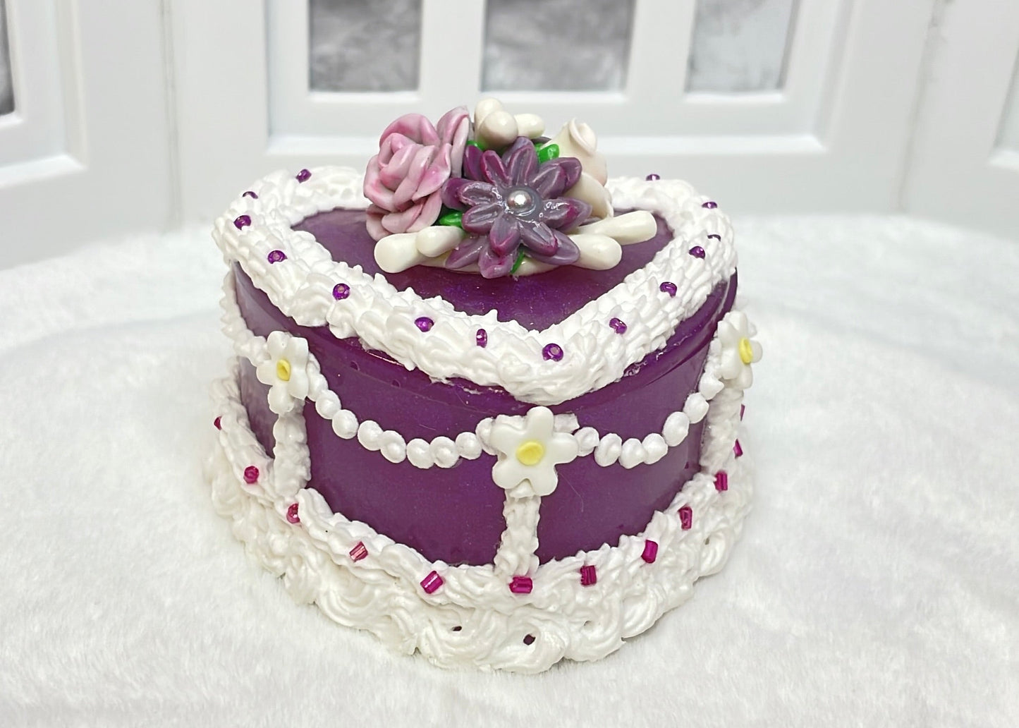 Lavender Heart shaped Trinket Box