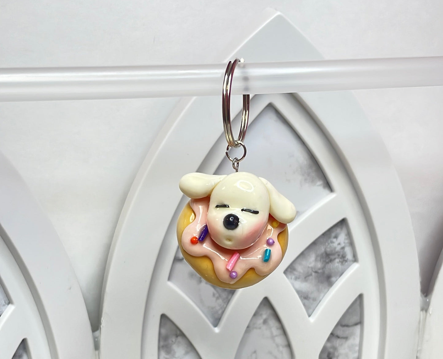 Mokie Loves Donuts Keychain