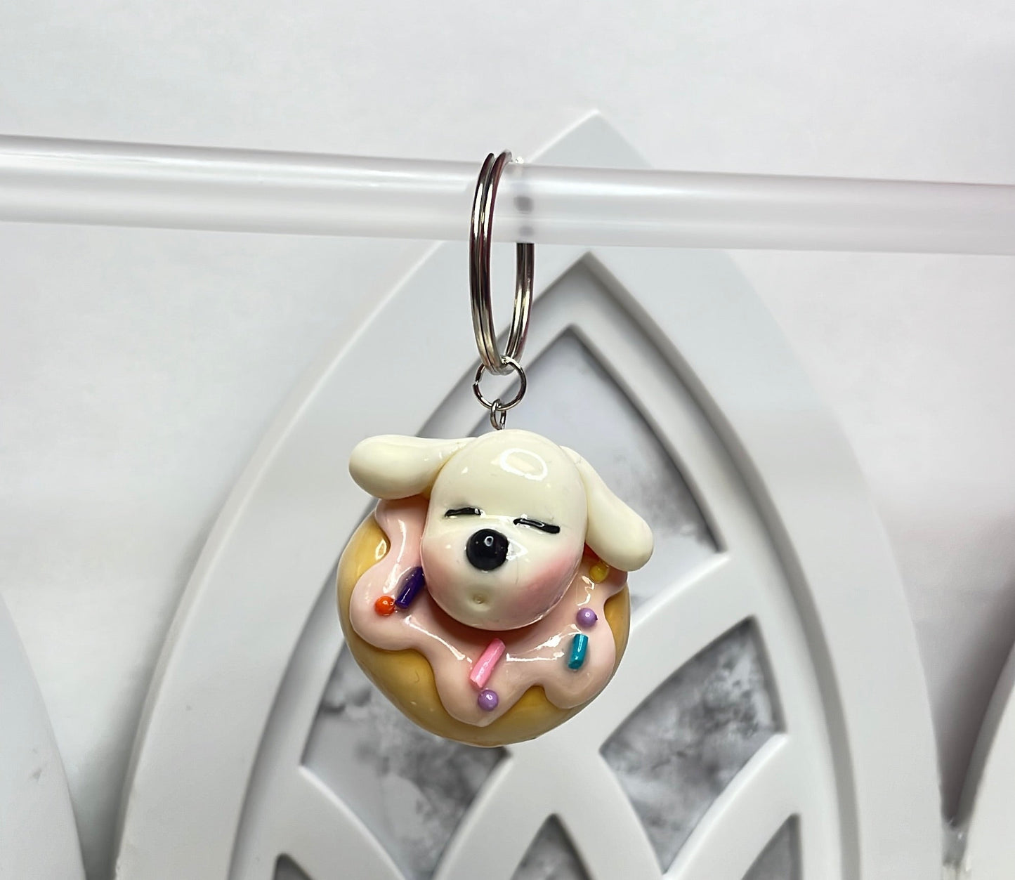 Mokie Loves Donuts Keychain