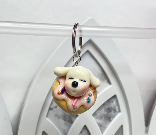 Mokie Loves Donuts Keychain