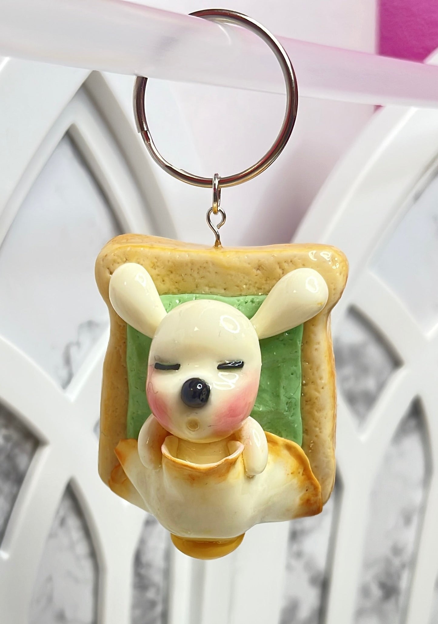 Mokie Loves Toast Keychain