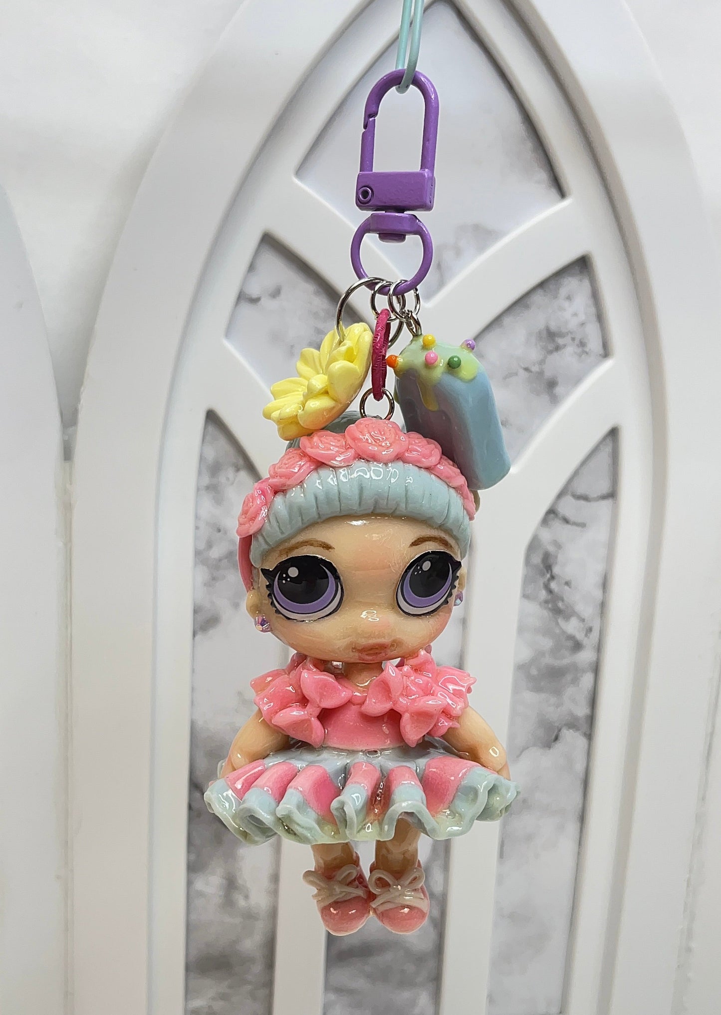 Lavender and Pink LOL Keychain/Bagcharm