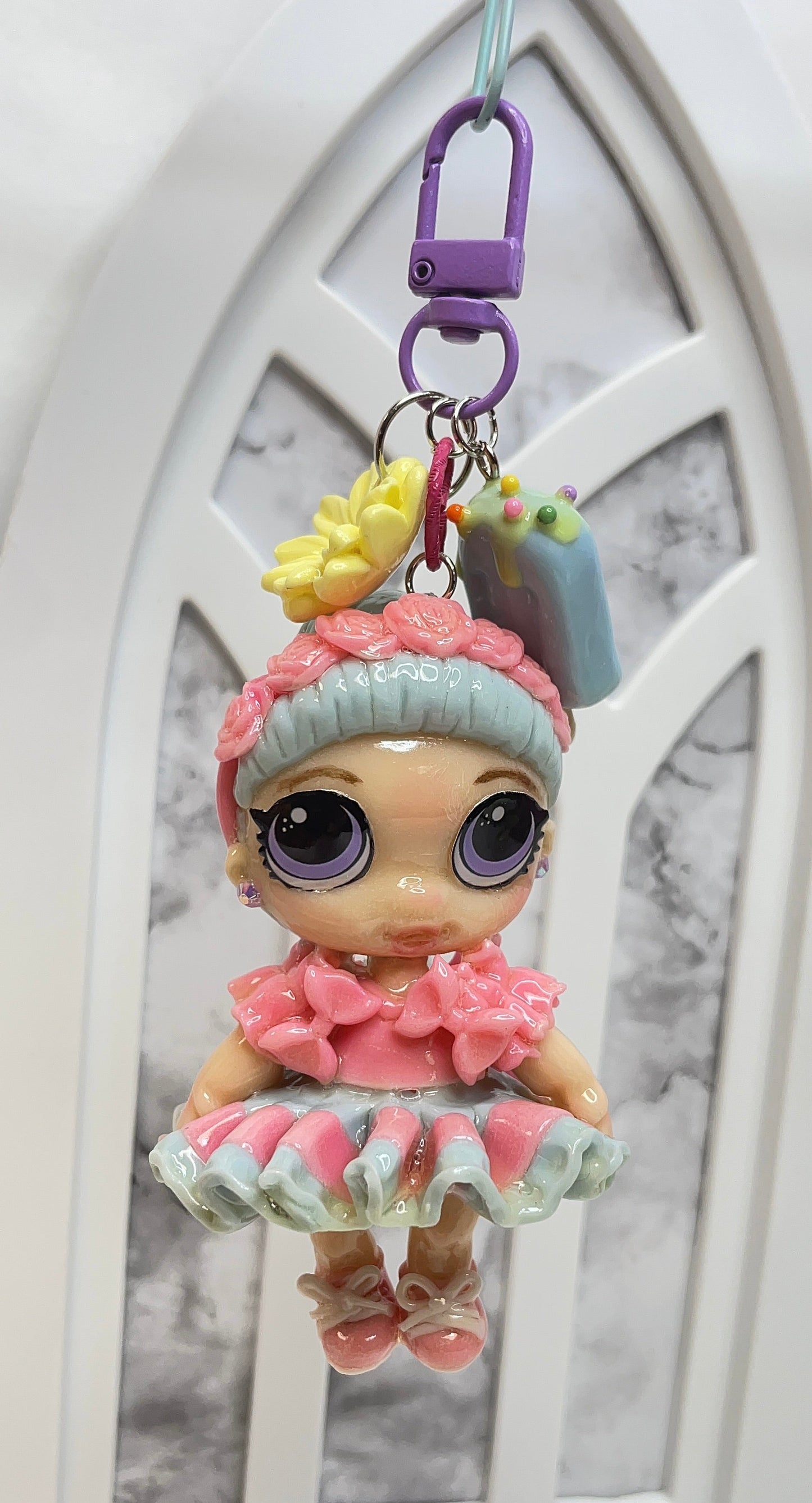 Lavender and Pink LOL Keychain/Bagcharm