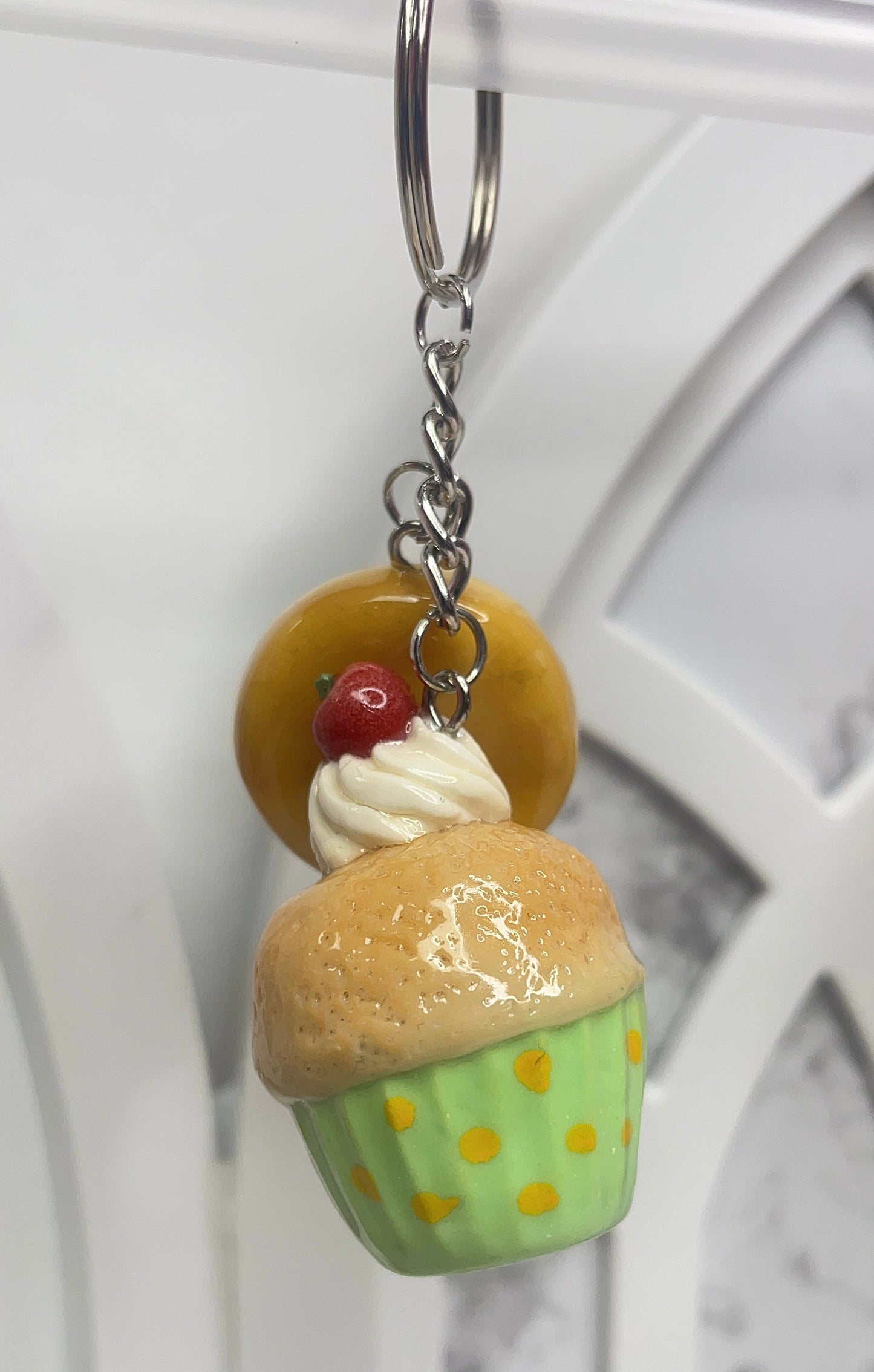 Cupcake With Donut  Keychain