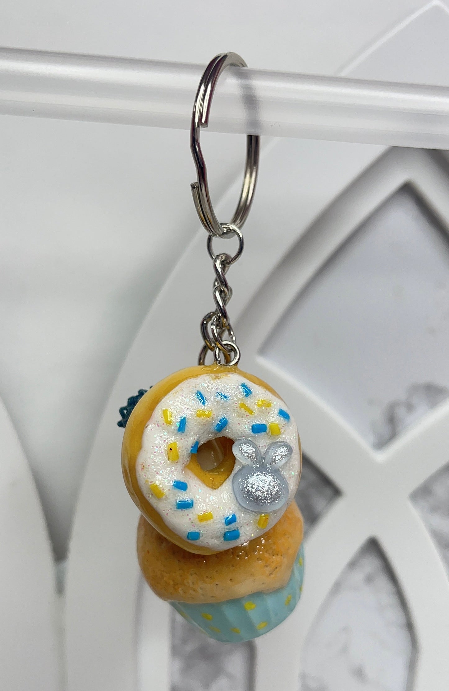 Cupcake With Donut  Keychain