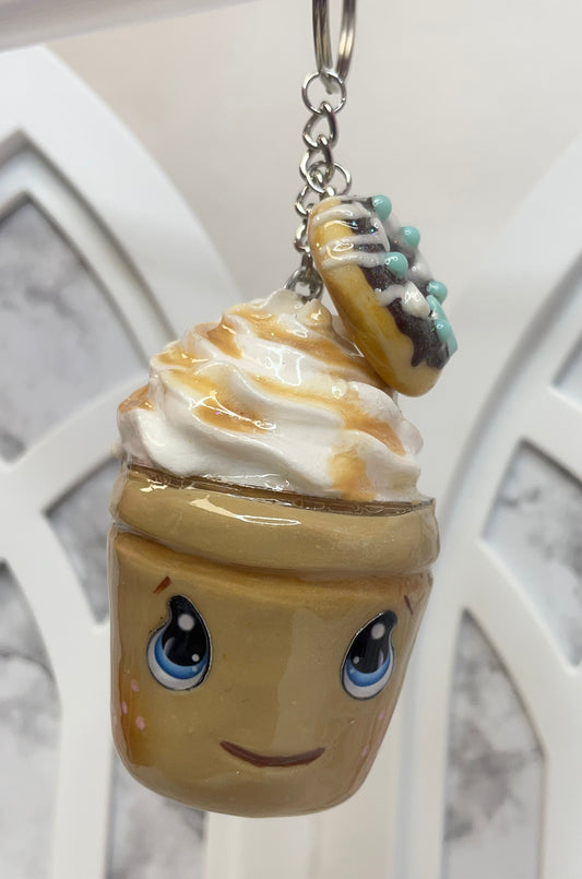 Caramel Kawaii Coffee Keychain
