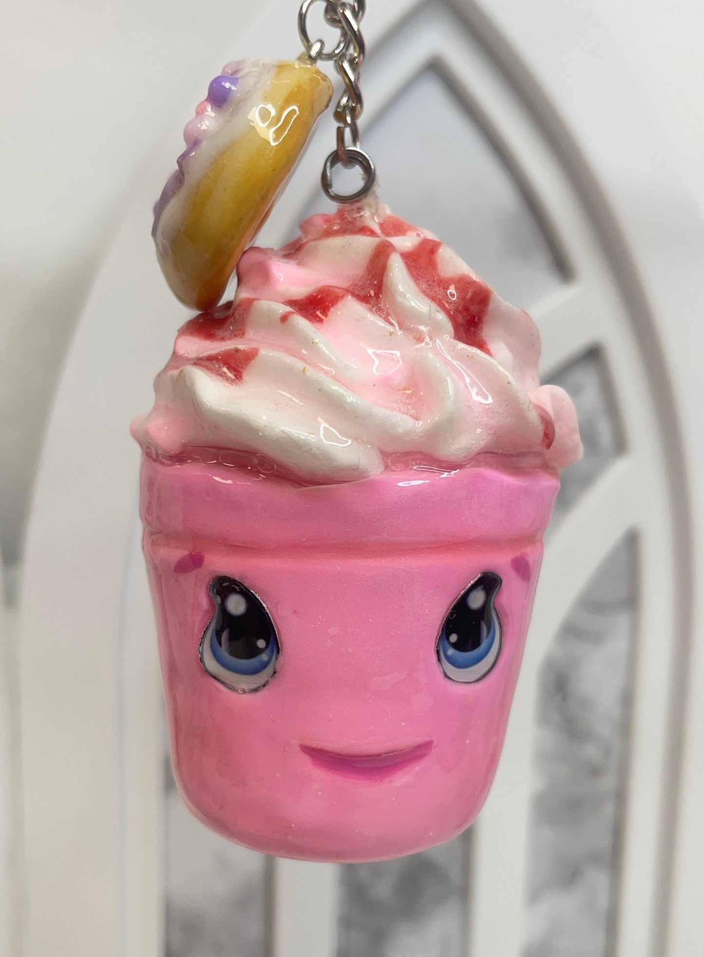 Strawberry Kawaii Coffee Keychain