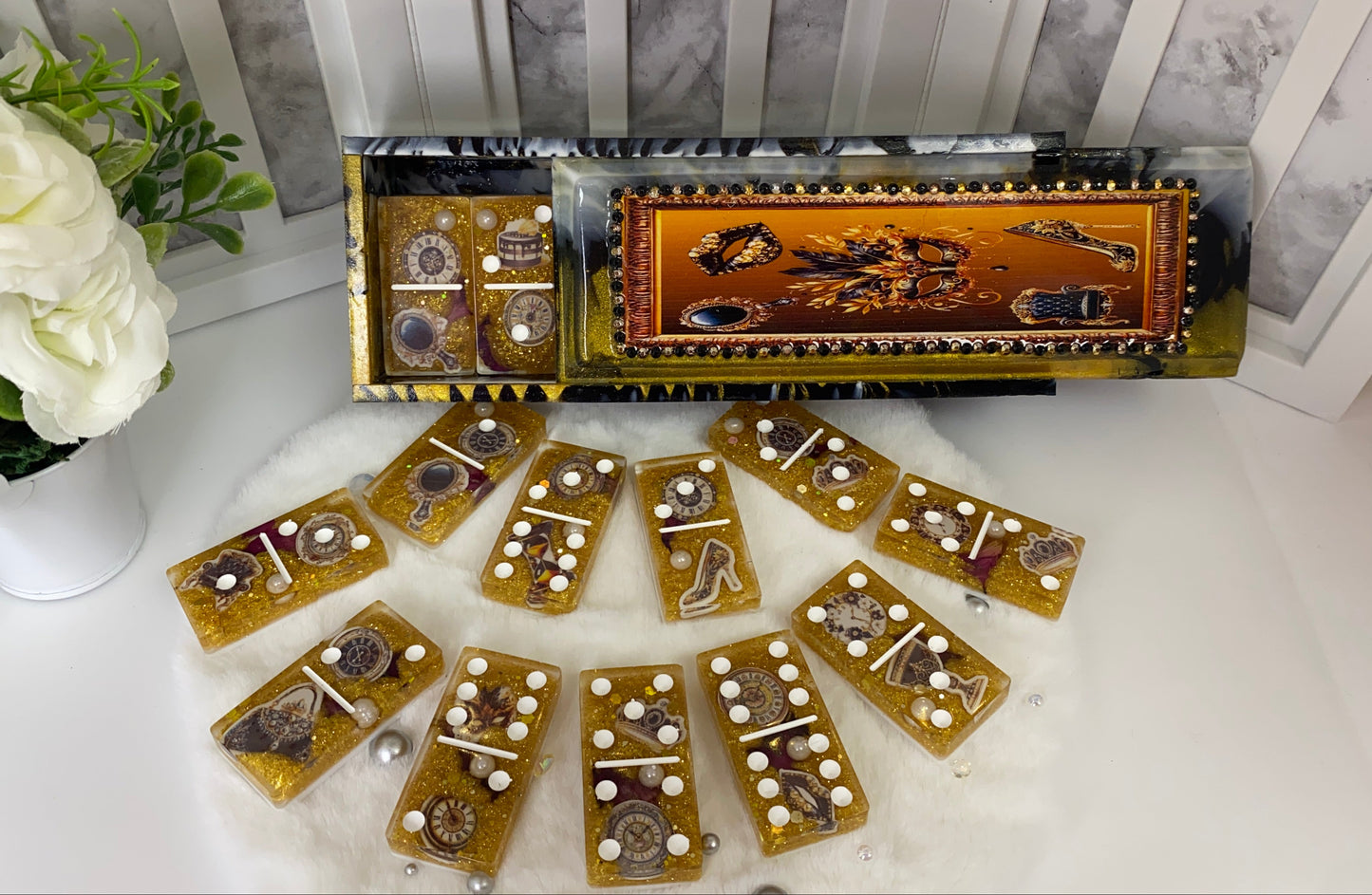 Great Gatsby Themed Dominoes Set with Box