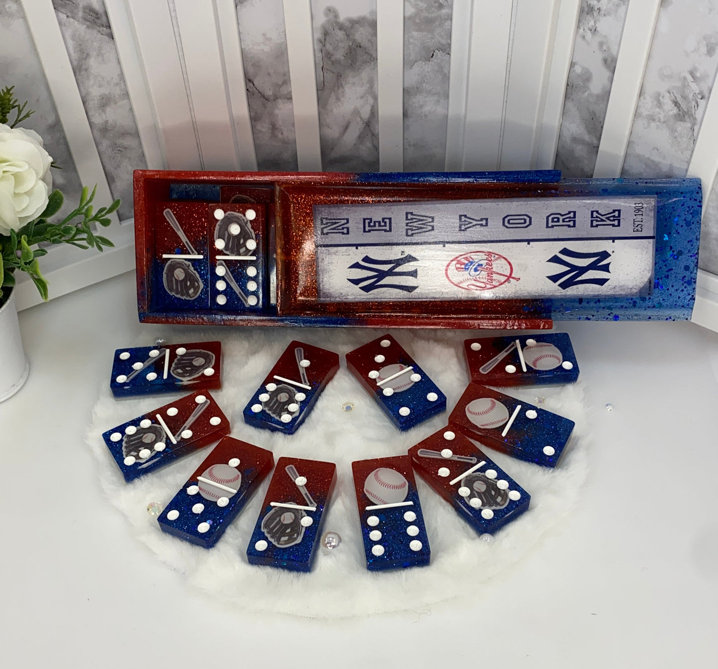 New York Yankees Dominoes Set with Matching Box