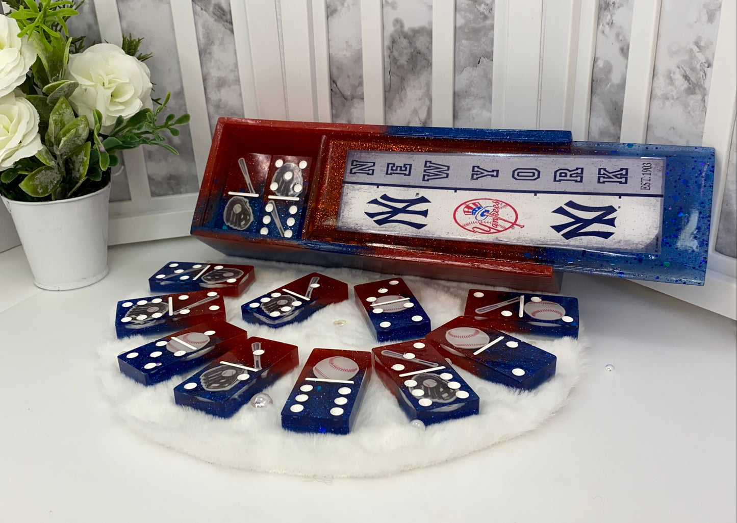 New York Yankees Dominoes Set with Matching Box