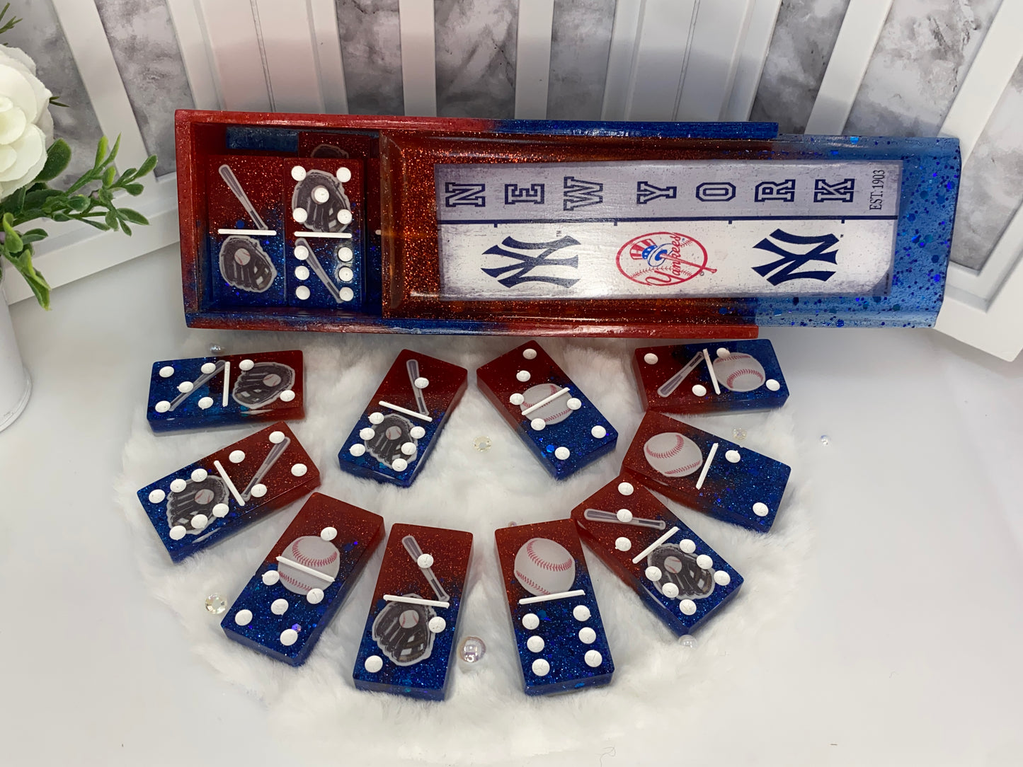 New York Yankees Dominoes Set with Matching Box